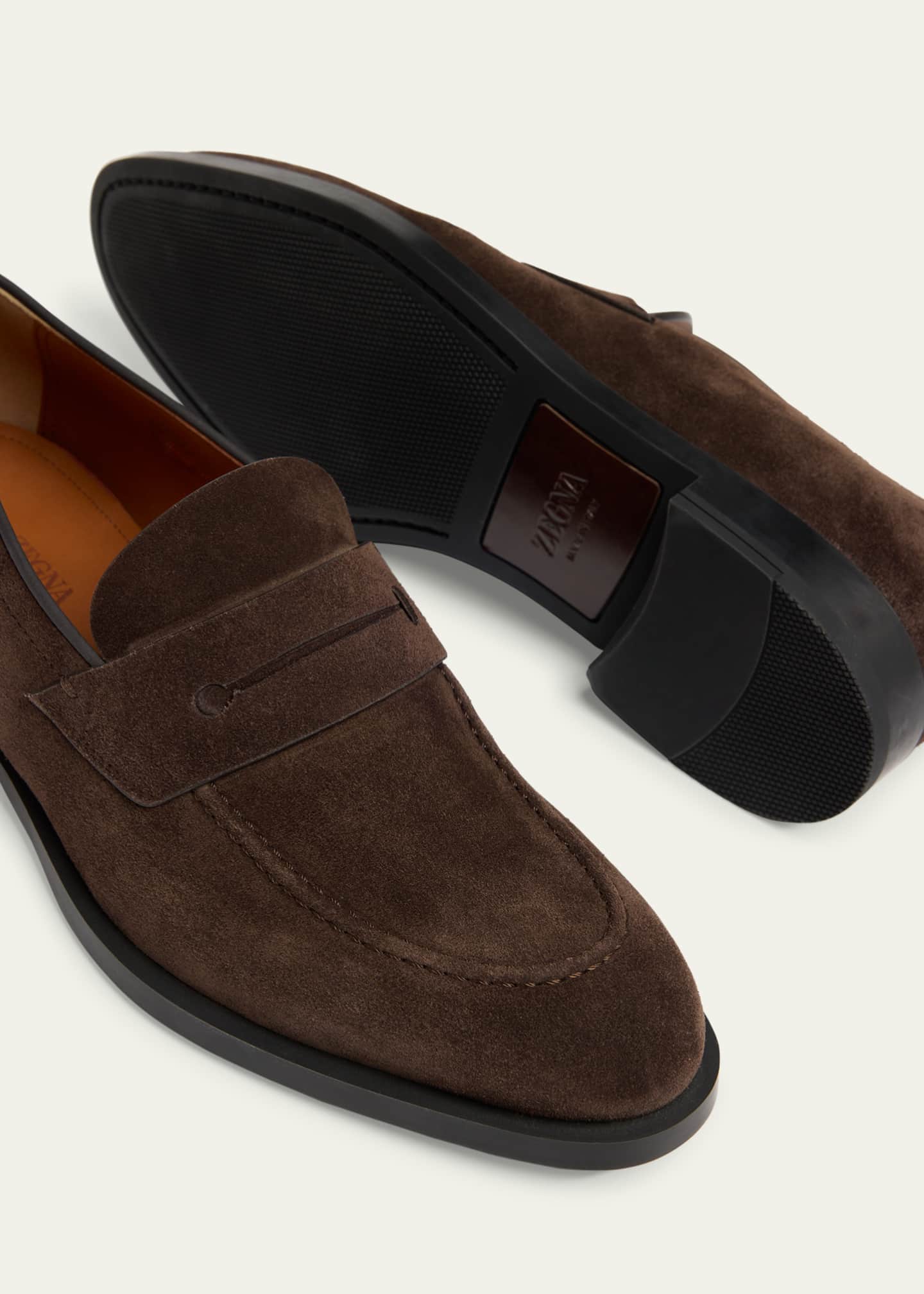 ZEGNA Men's Calfskin Penny Loafers Image 5 of 6