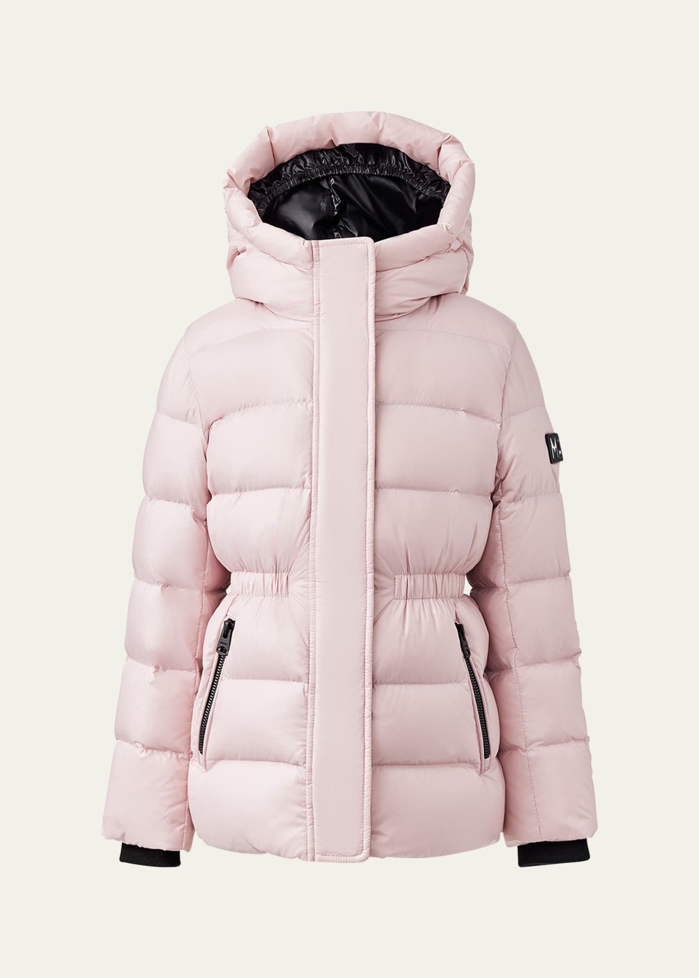 Mackage Girl's Alannis Medium Down Logo-Print Parka, Size 2-6 Image 1 of 3
