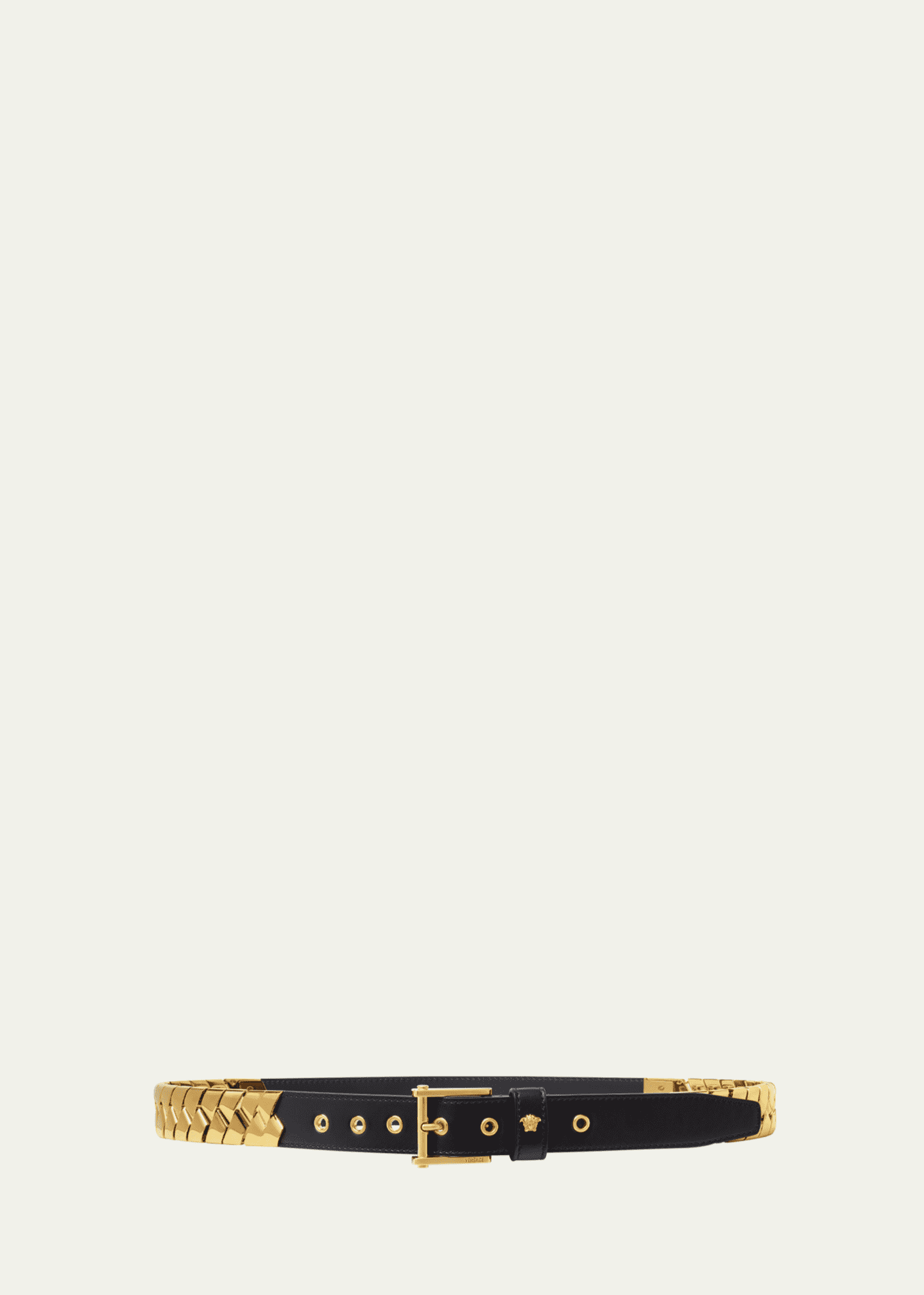 Versace Men's Leather Belt with Metal Modules Image 1 of 2