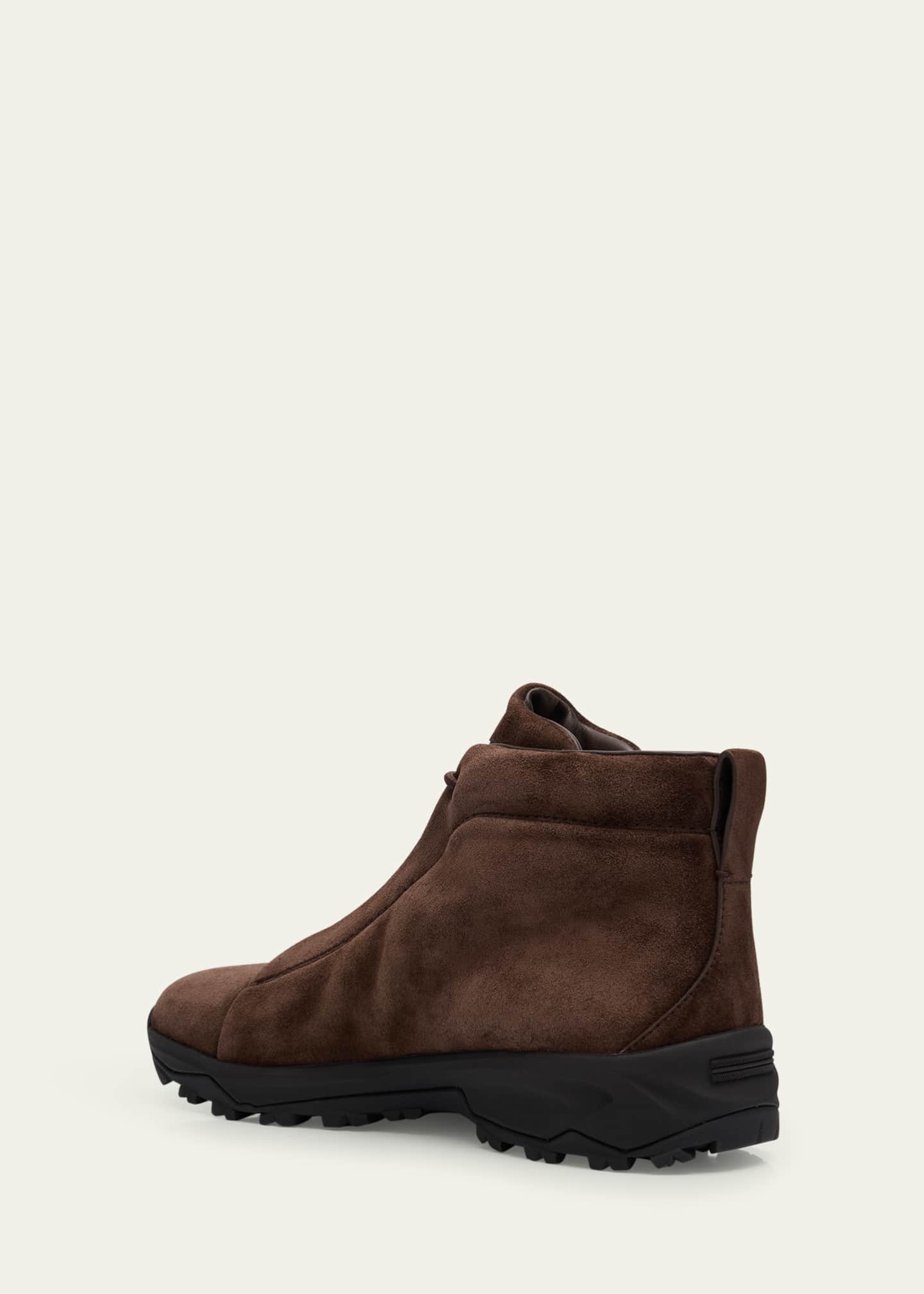 ZEGNA Men's Triple Stitch™ Vetta Suede Sneakers Image 4 of 6