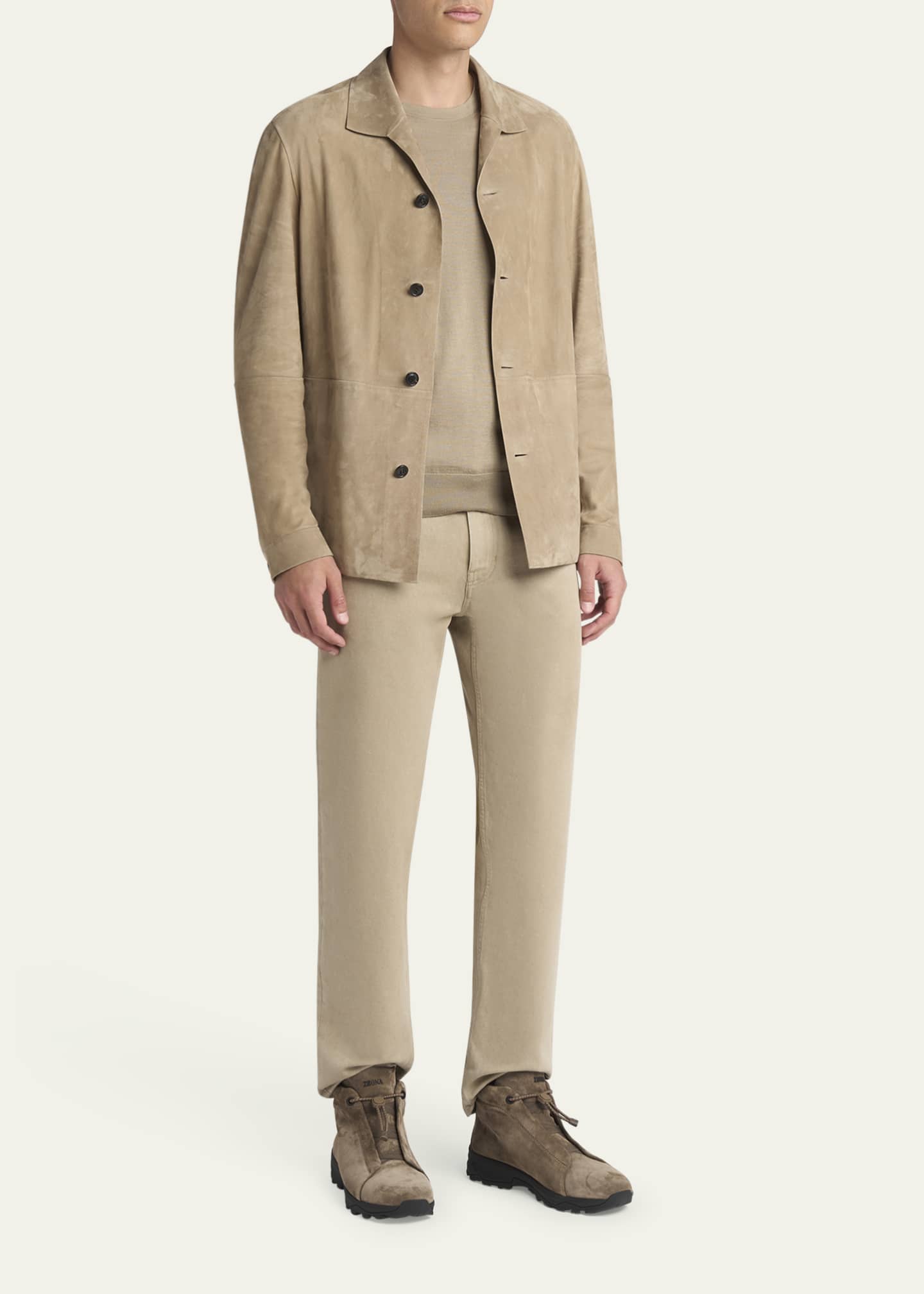 ZEGNA Men's Triple Stitch™ Vetta Suede Sneakers Image 3 of 6