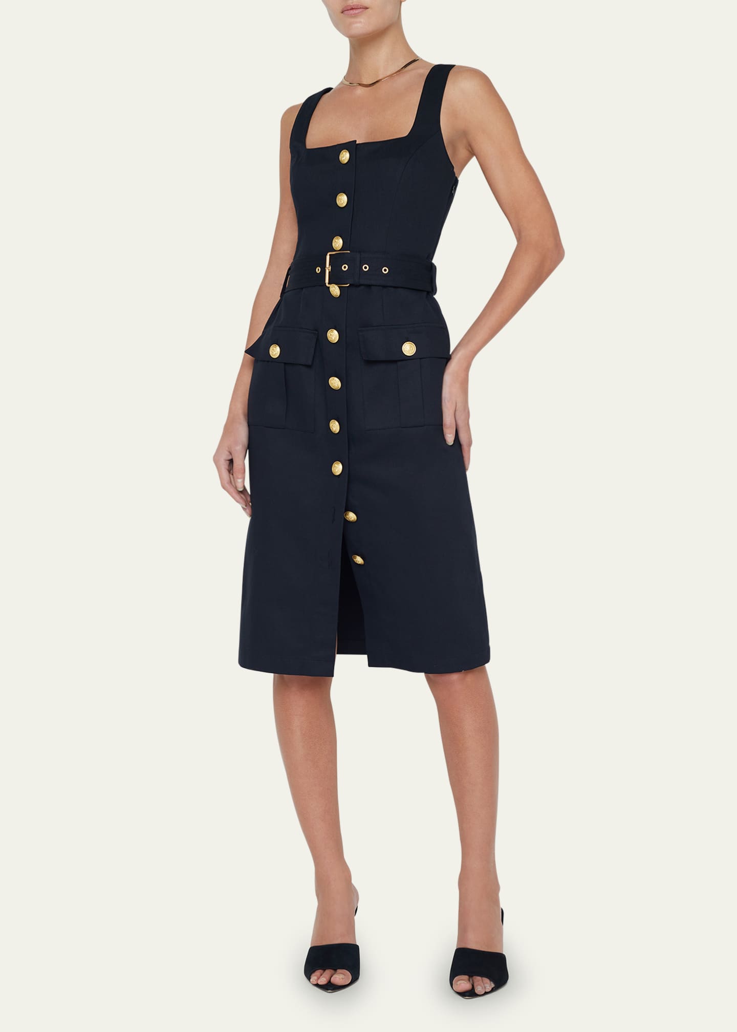 L'Agence Idy Button-Front Tank Dress Image 2 of 5