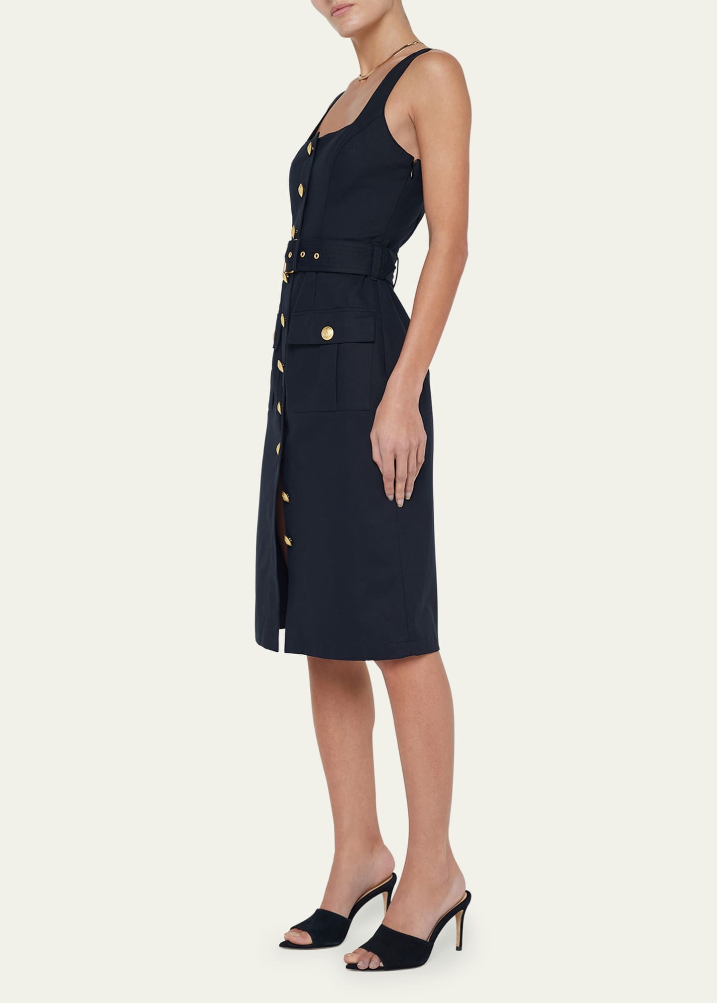 L'Agence Idy Button-Front Tank Dress Image 4 of 5