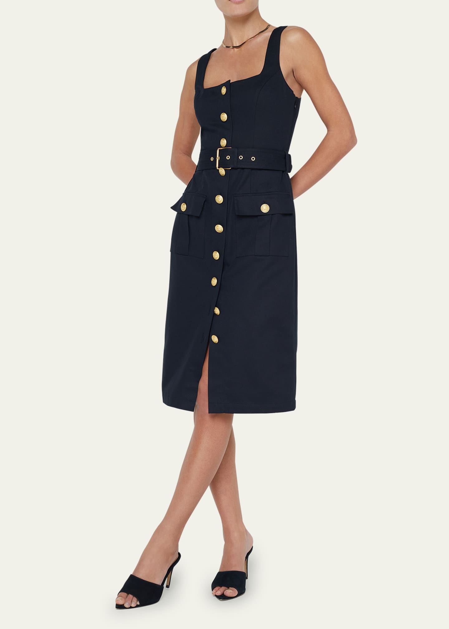 L'Agence Idy Button-Front Tank Dress Image 5 of 5