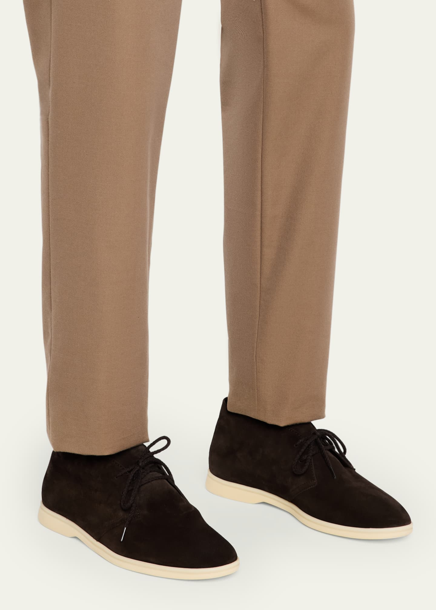 Loro Piana Men's Desert Walk Suede Derby Shoes Image 2 of 5