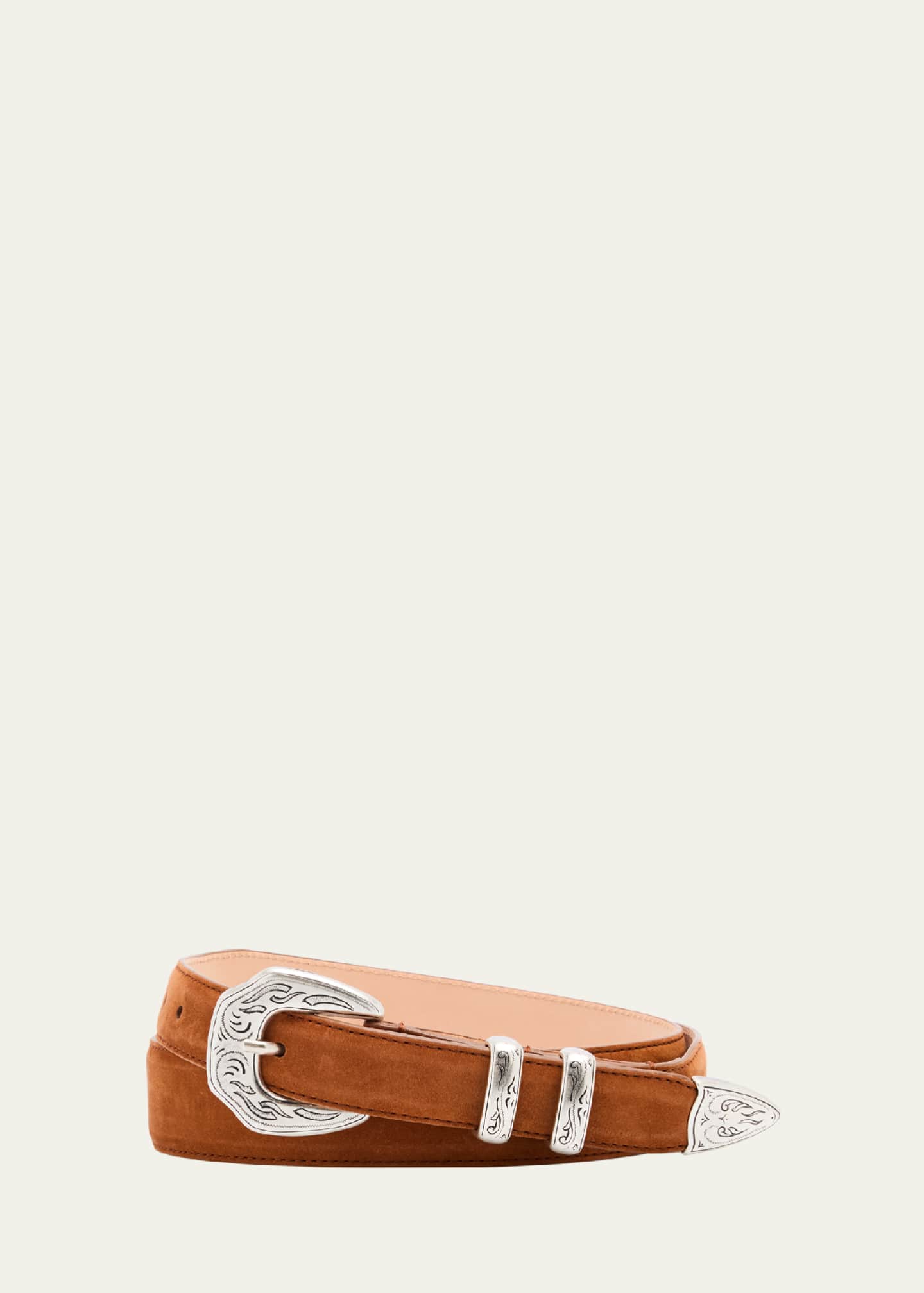 Simonnot Godard Men's Western Nubuck Suede Belt Image 1 of 2