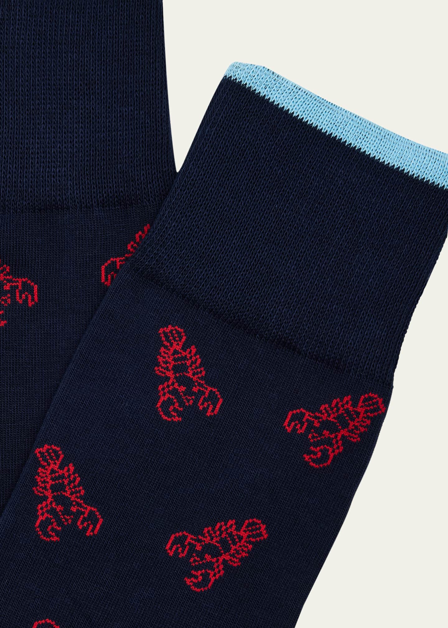 Paul Smith Men's Lobster-Print Crew Socks Image 2 of 2