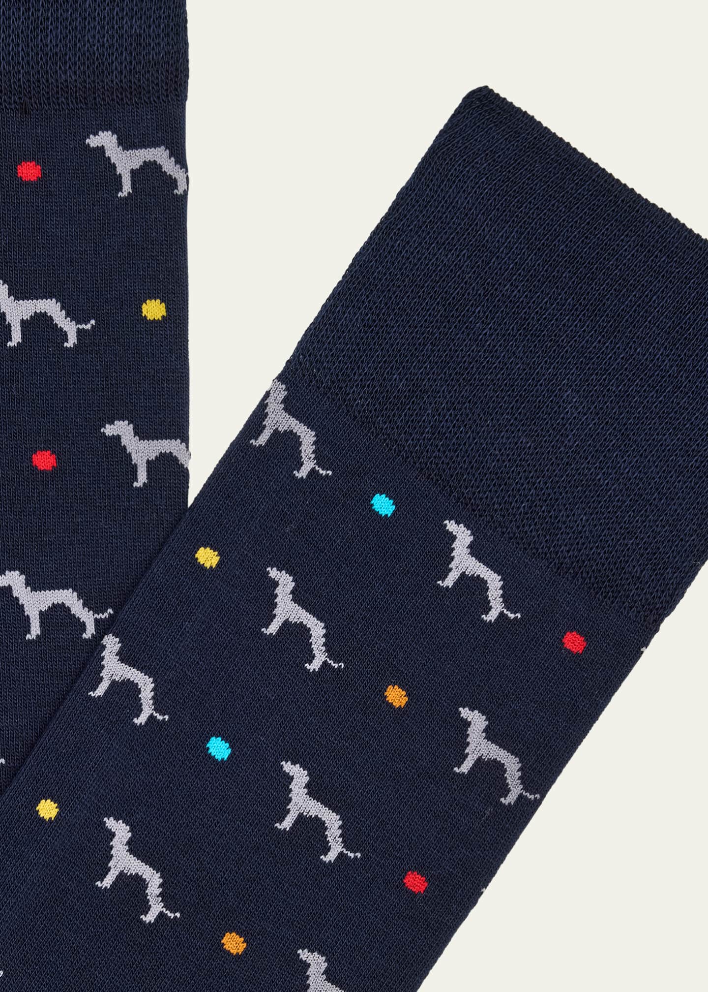 Paul Smith Men's Hank Whippet-Print Crew Socks Image 2 of 2