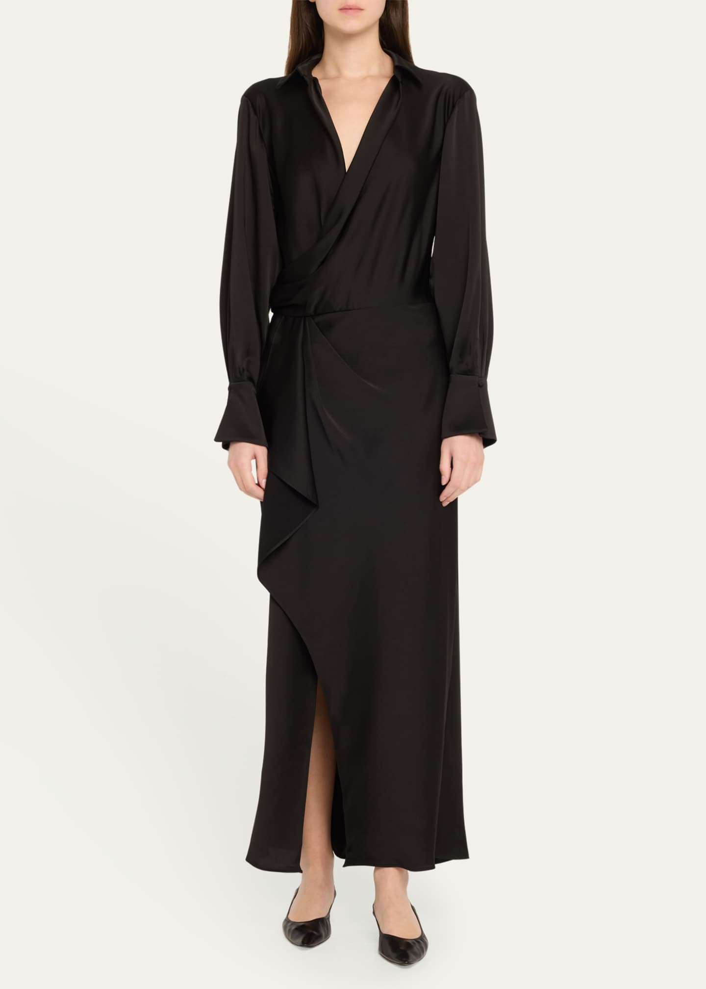 SIMKHAI Talita Drape-Front Midi Dress Image 2 of 5