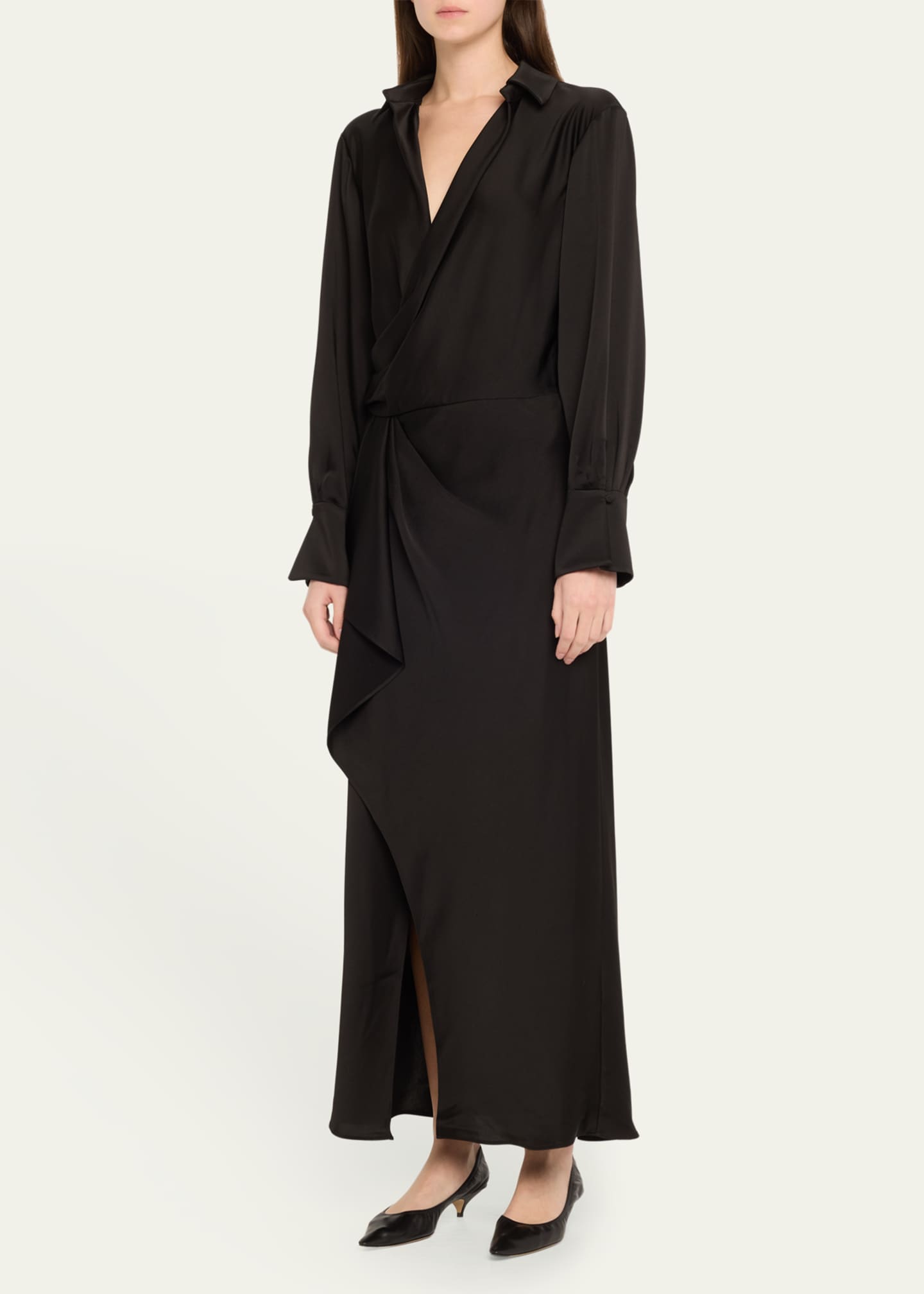 SIMKHAI Talita Drape-Front Midi Dress Image 4 of 5