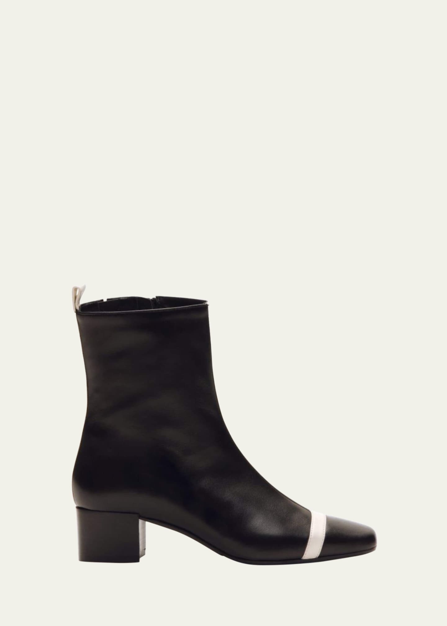 CAREL Audrey Bicolor Leather Ankle Booties