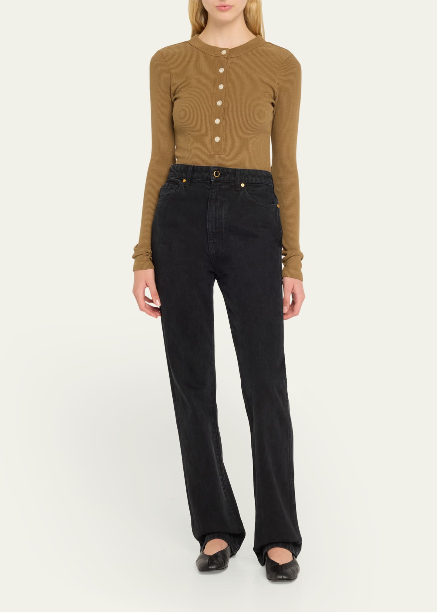 Citizens of Humanity Varra Long-Sleeve Henley Top Image 2 of 5