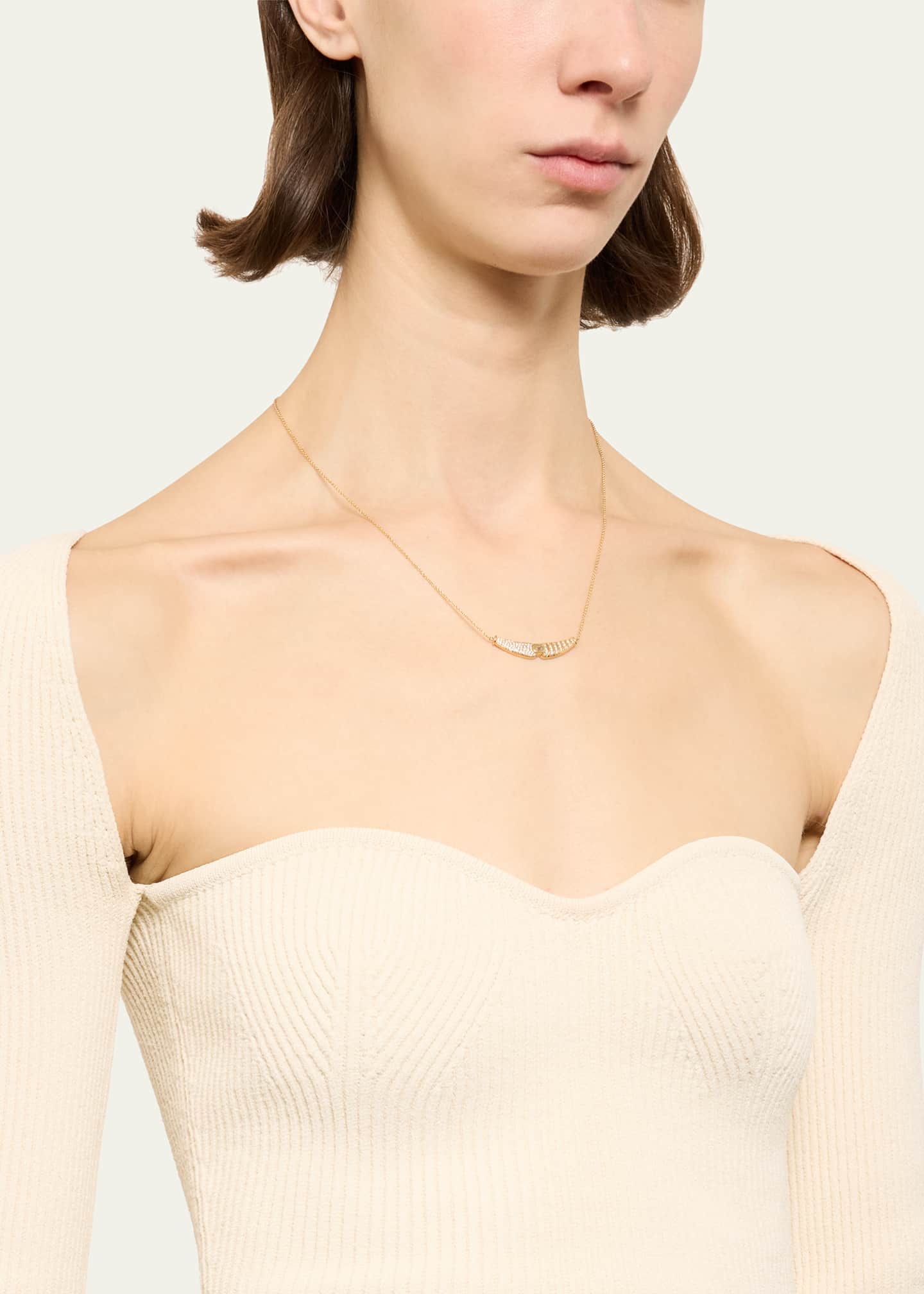 ALMASIKA 18K Yellow Gold Adir Diamond Charm Necklace Image 2 of 4