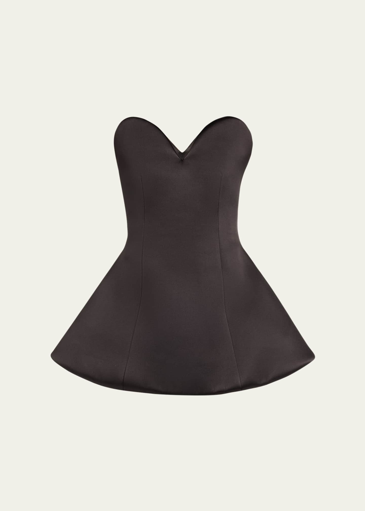 Marc Jacobs Runway Strapless Satin Sculptural Mini Flared Dress Image 1 of 5