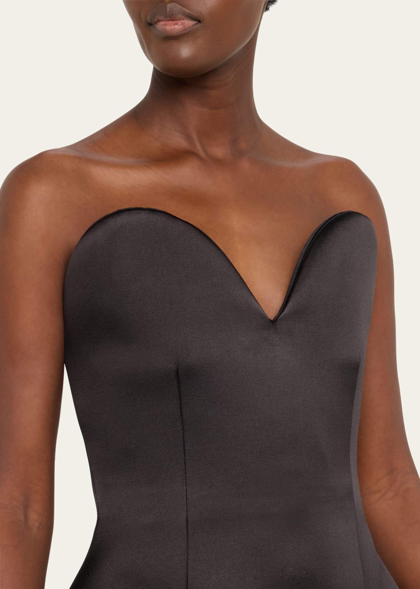 Marc Jacobs Runway Strapless Satin Sculptural Mini Flared Dress Image 5 of 5