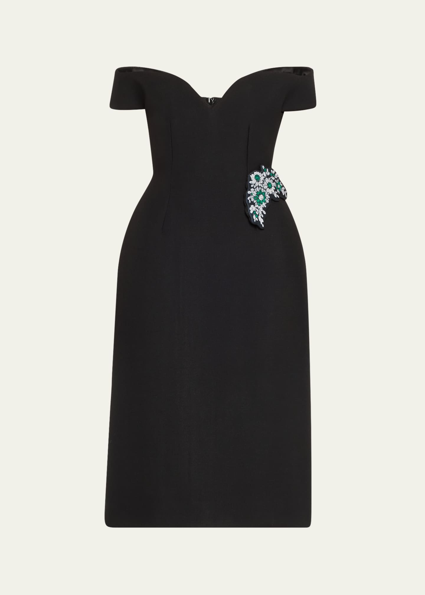Marc Jacobs Runway Off Shoulder Oversized Midi Dress with Brooch Bergdorf Goodman