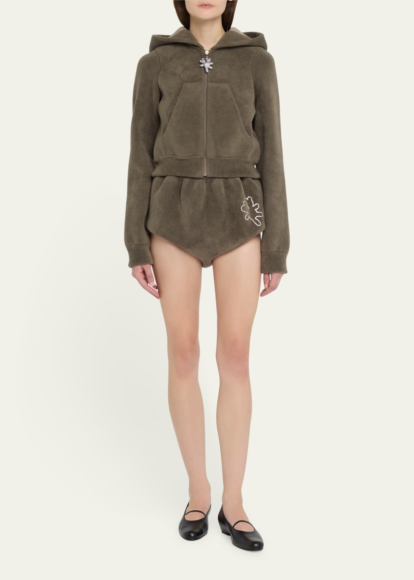 Marc Jacobs Runway Heaven Bear Embroidered Mini Shorts - Bergdorf Goodman
