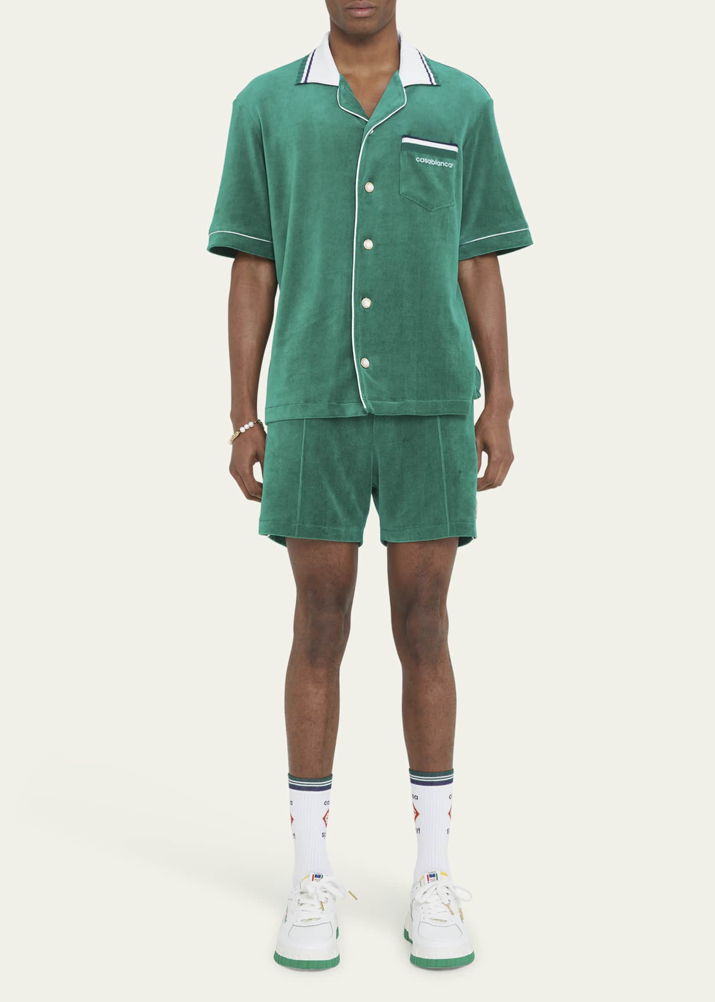 CASABLANCA Men's Velour Camp Shirt Image 2 of 5