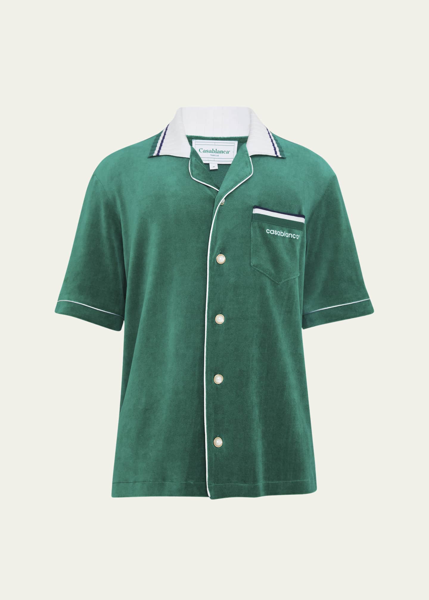 CASABLANCA Men's Velour Camp Shirt Image 1 of 5