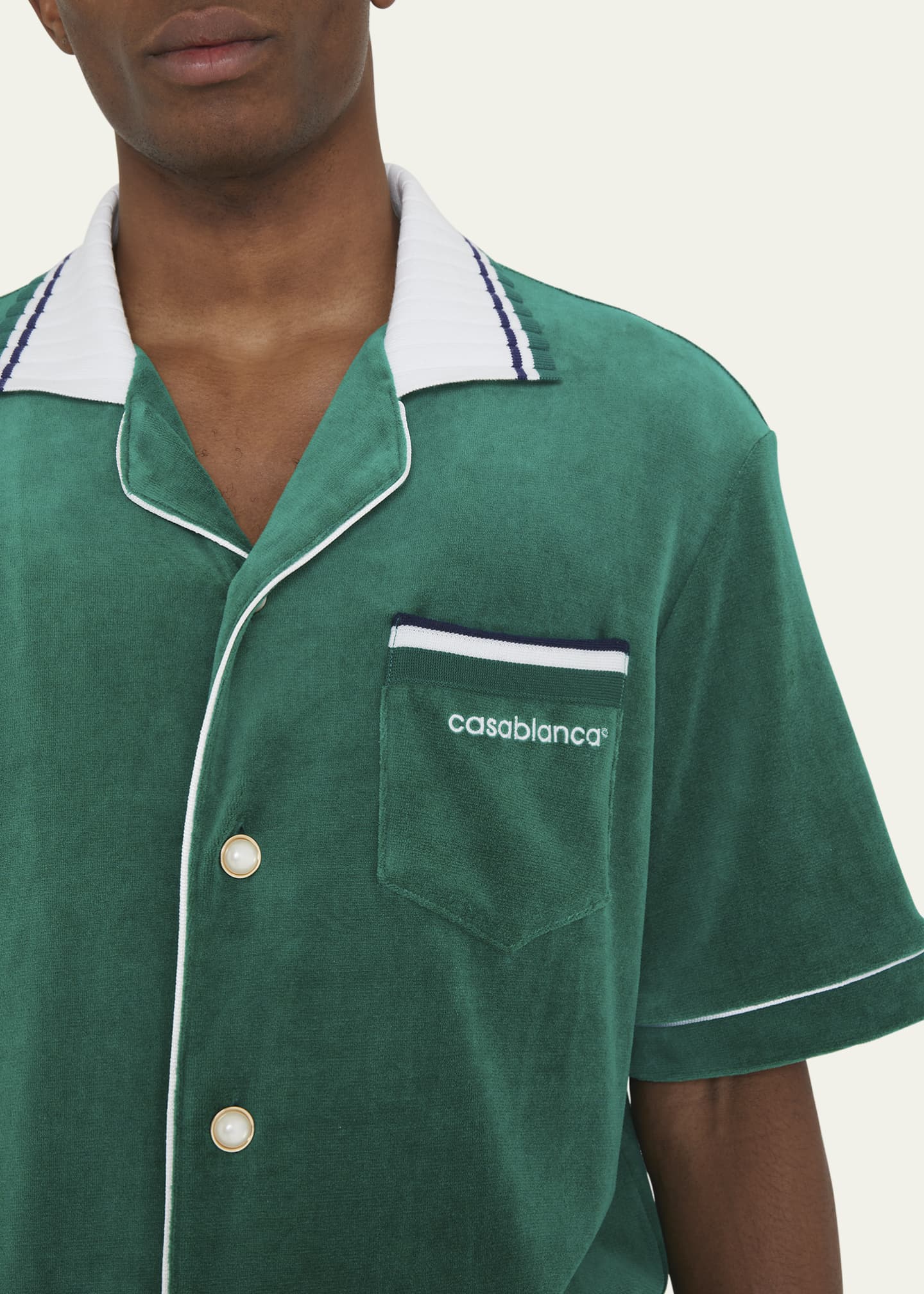 CASABLANCA Men's Velour Camp Shirt Image 5 of 5