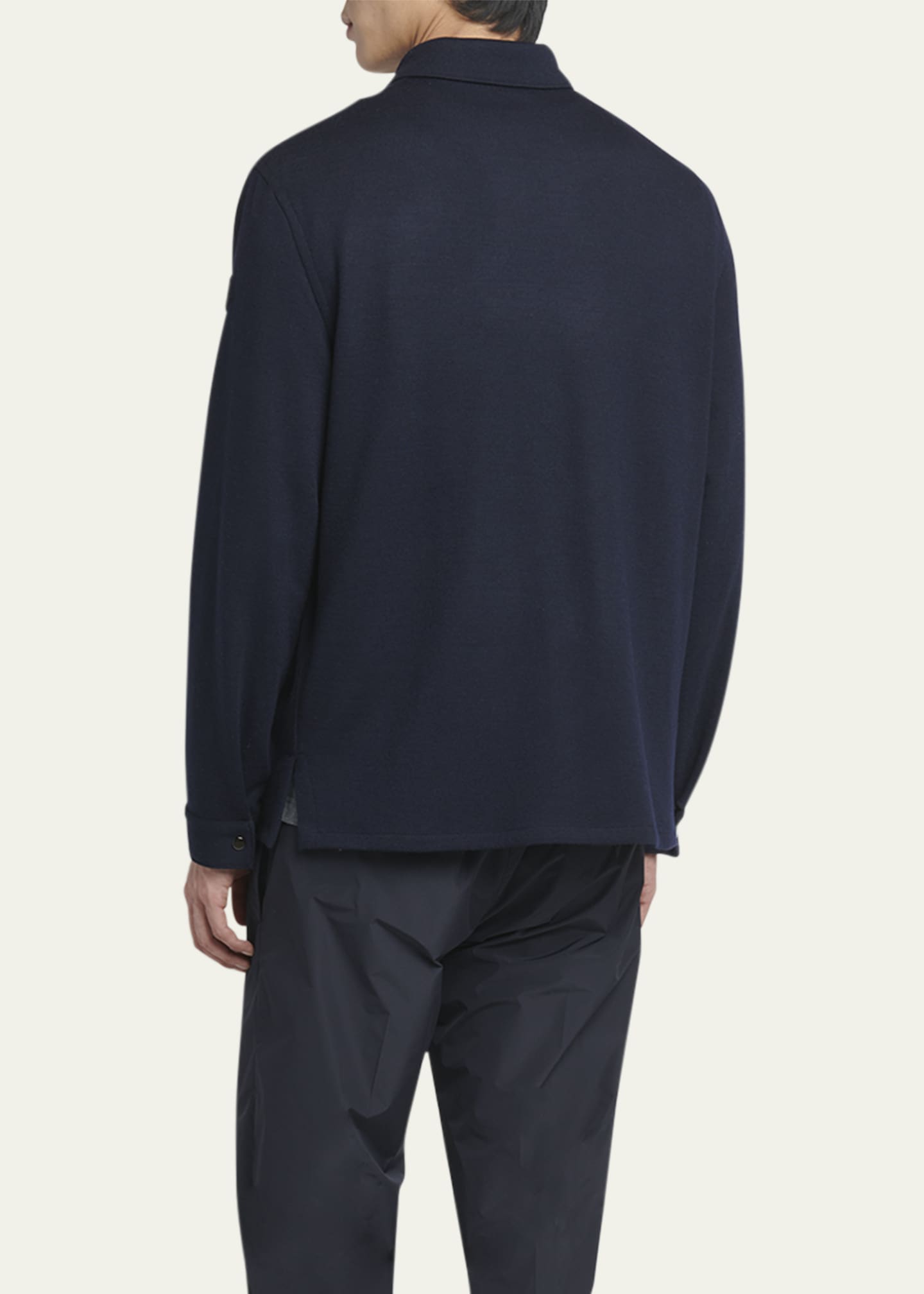 Moncler Men's Solid Snap-Front Shirt Image 3 of 5