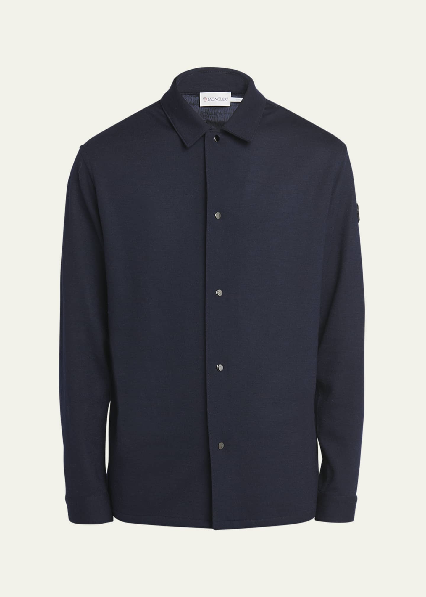 Moncler Men's Solid Snap-Front Shirt Image 1 of 5