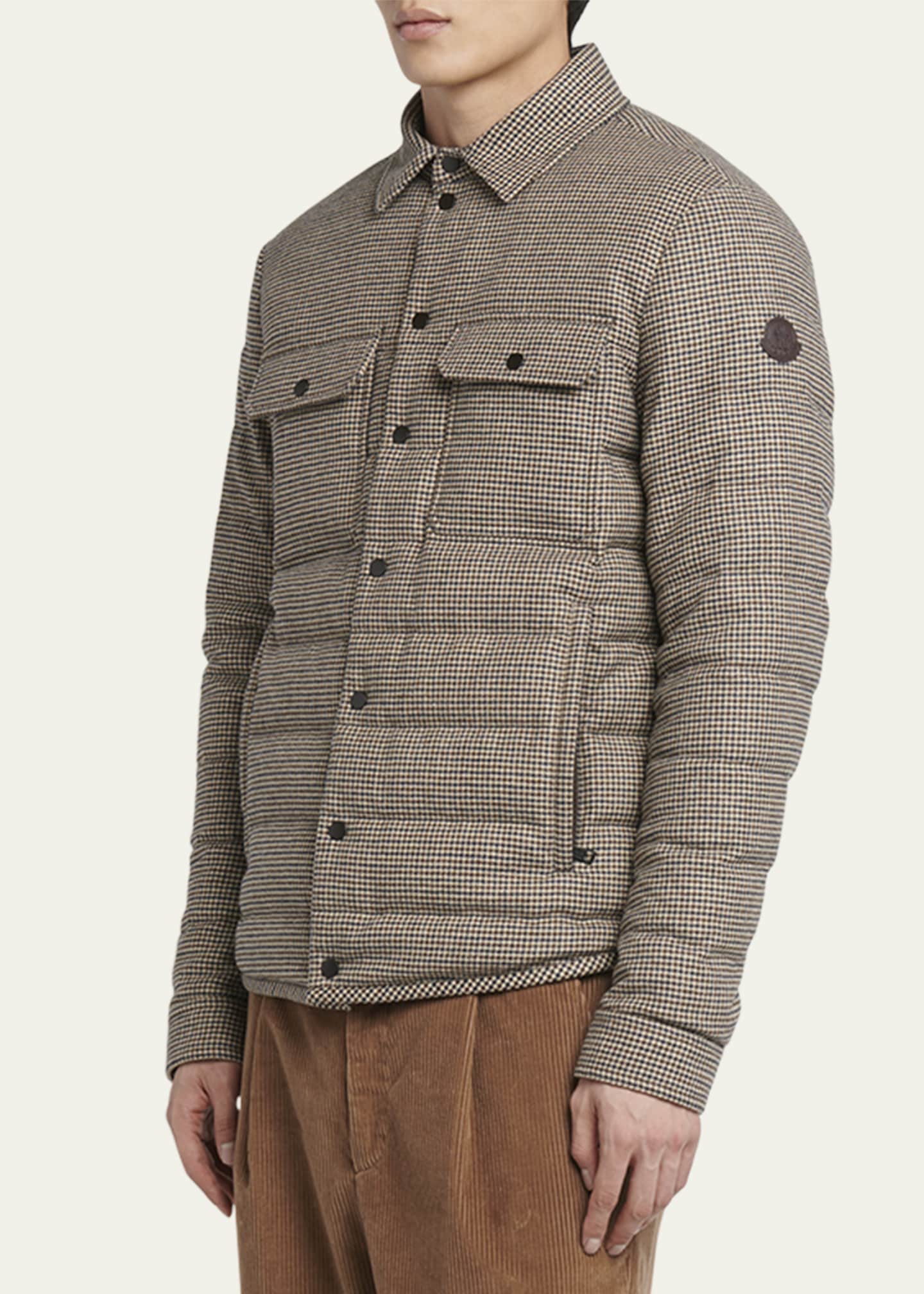 Moncler Men's Gasserhof Quilted Houndstooth Overshirt Image 4 of 5