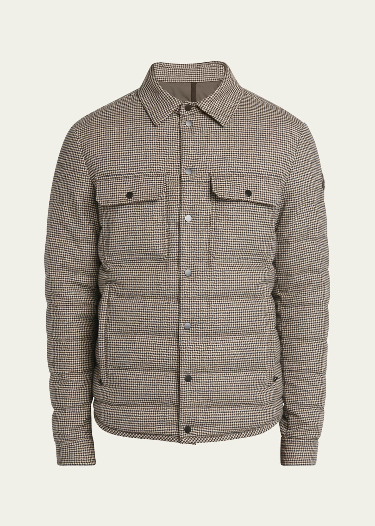 Moncler Men's Gasserhof Quilted Houndstooth Overshirt Image 1 of 5