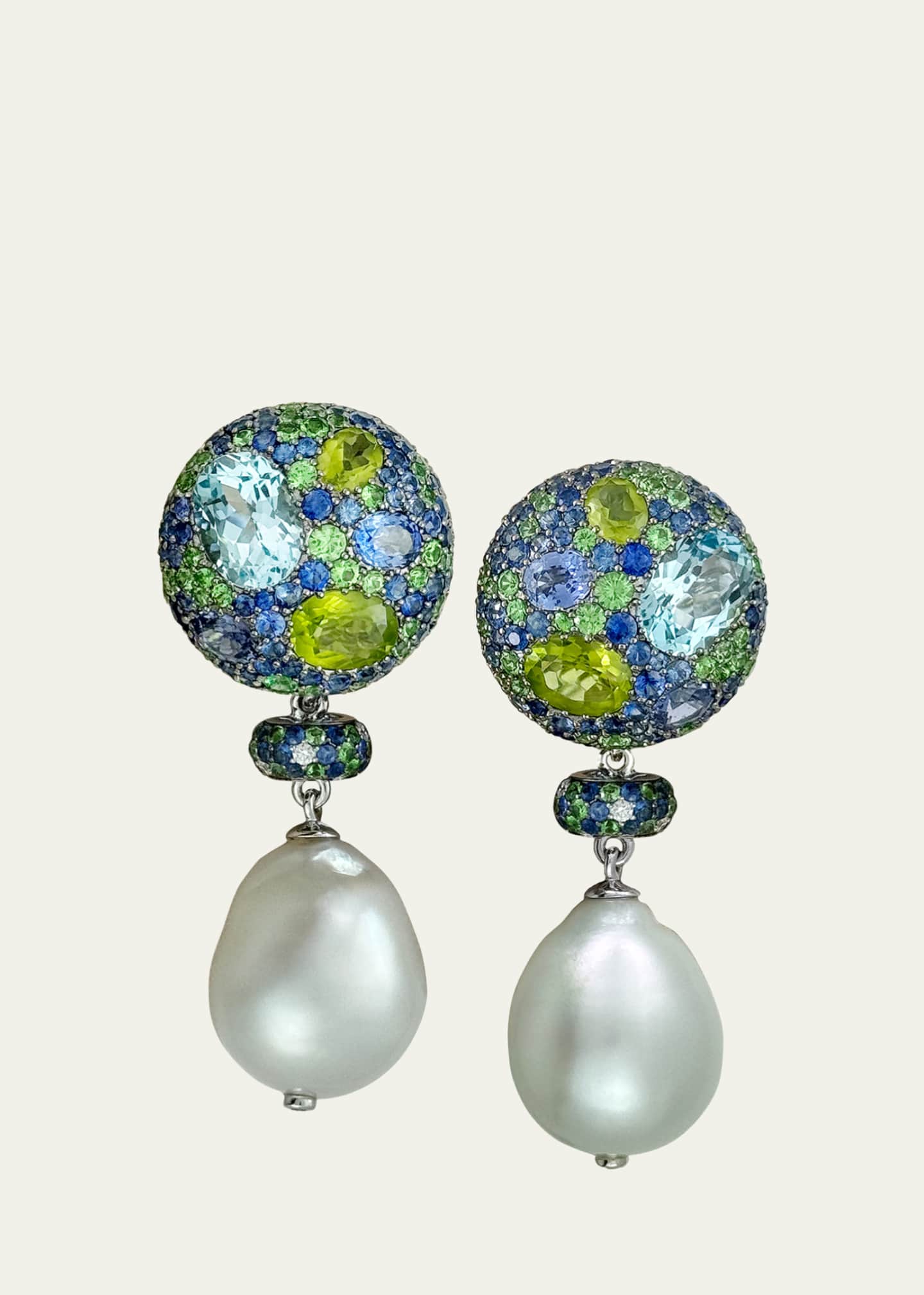 Margot McKinney Jewelry Diamond Multi Stone and Pearl Drop Earrings Bergdorf Goodman