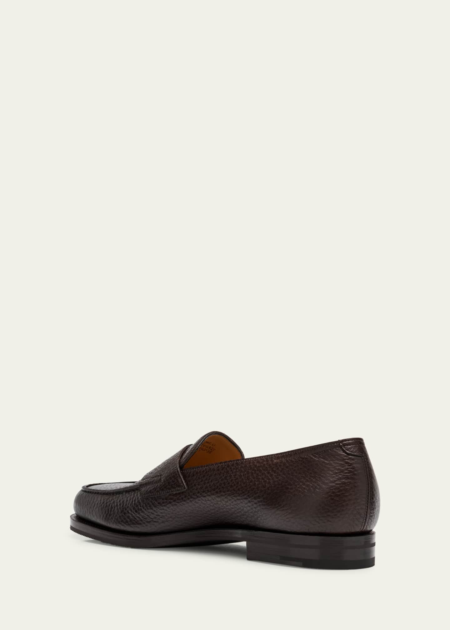 John Lobb Men's Lopez Grained Leather Penny Loafers Image 2 of 4