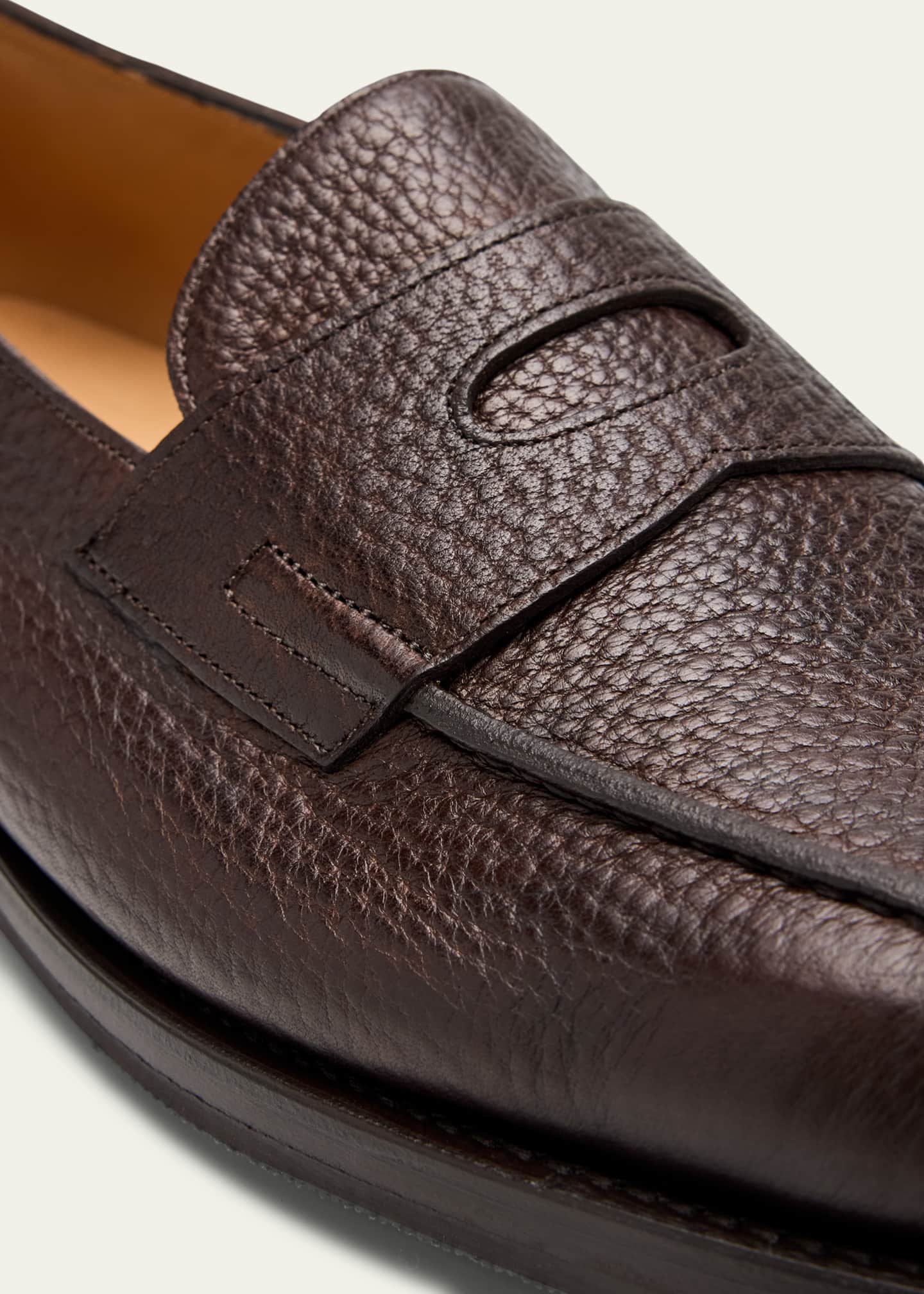 John Lobb Men's Lopez Grained Leather Penny Loafers Image 4 of 4