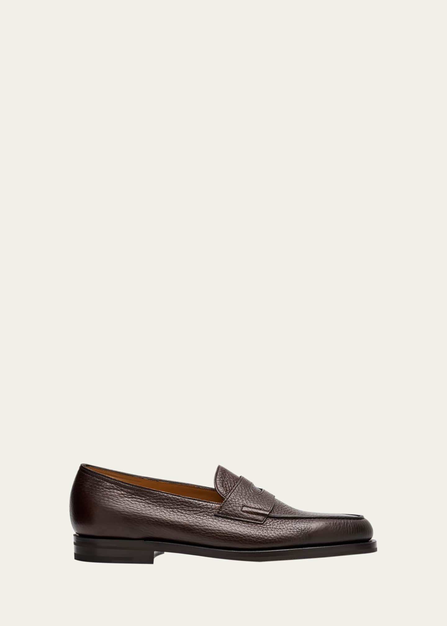 John Lobb Men's Lopez Grained Leather Penny Loafers Image 1 of 4