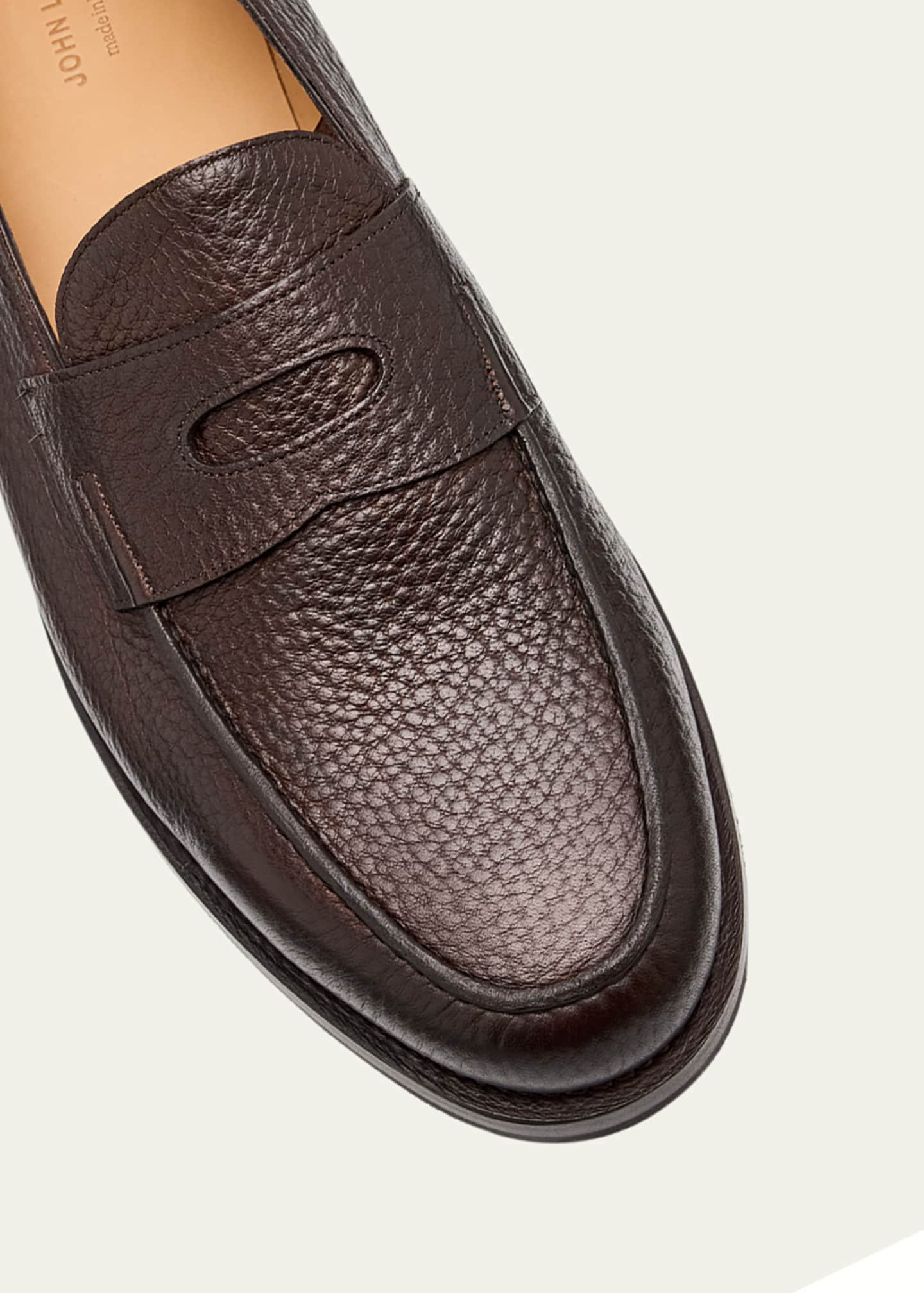 John Lobb Men's Lopez Grained Leather Penny Loafers Image 3 of 4