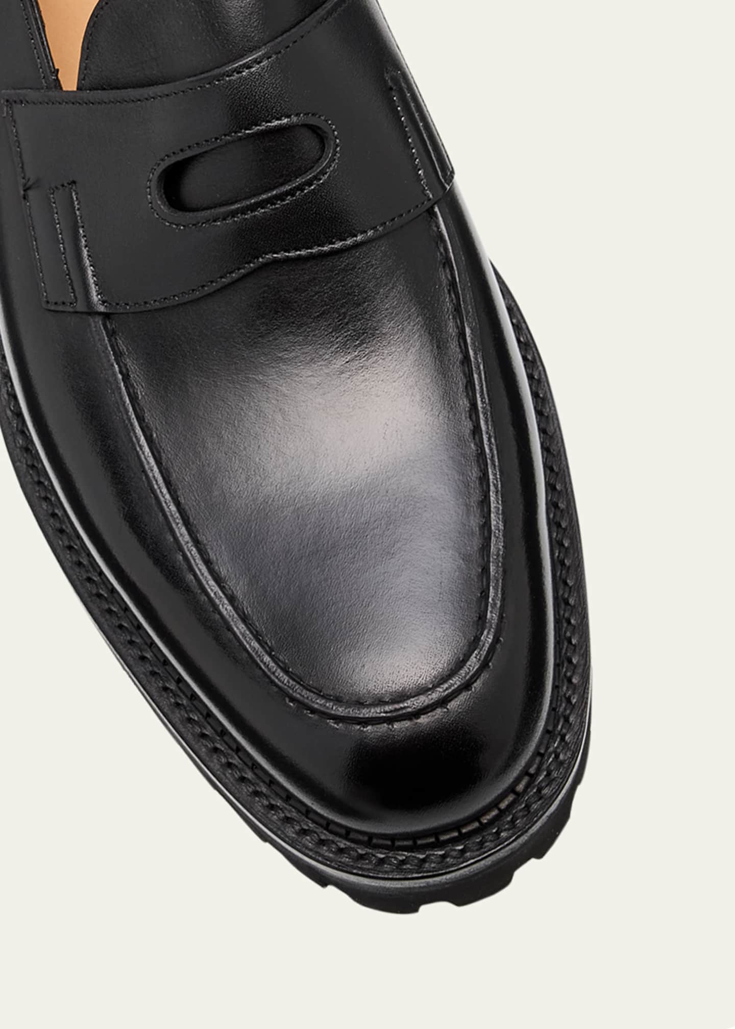 John Lobb Men's Lopez Leather Penny Loafers Image 3 of 5