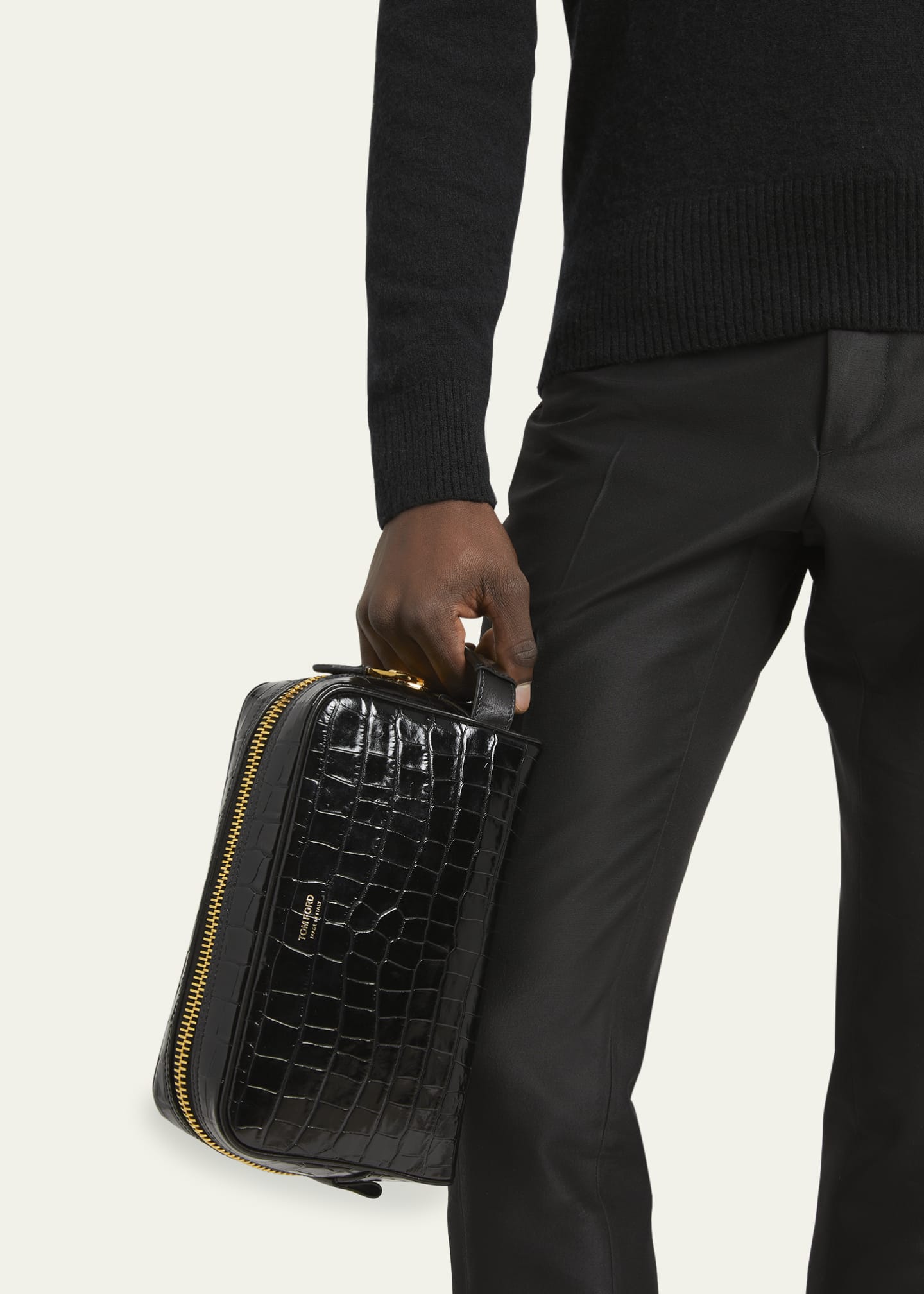 TOM FORD Men's Crocodile-Print Leather Toiletry Case Image 2 of 5