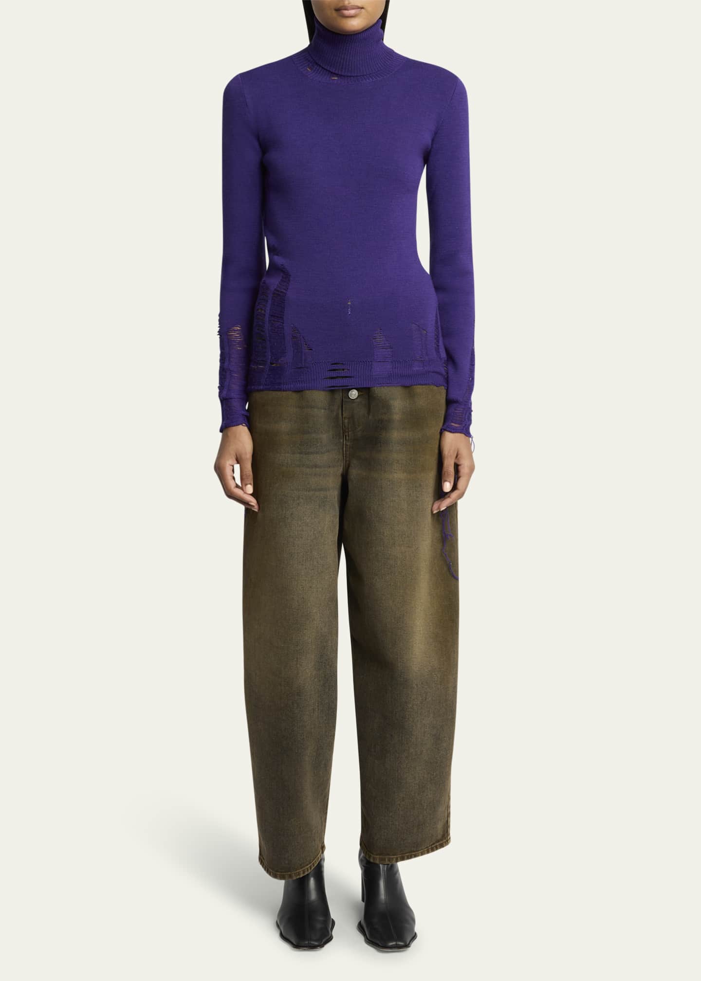 MM6 Maison Margiela Distressed Turtleneck Pullover Image 2 of 5