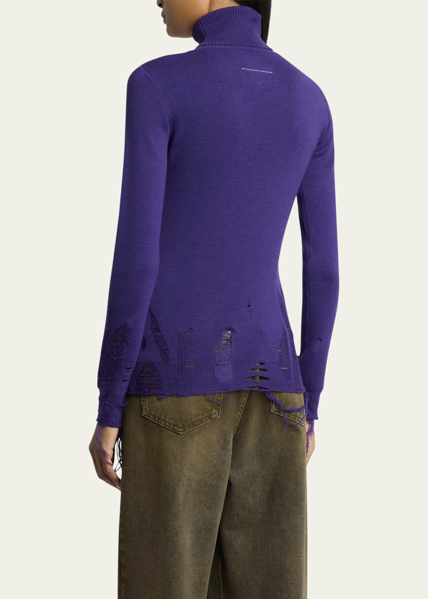 MM6 Maison Margiela Distressed Turtleneck Pullover Image 3 of 5