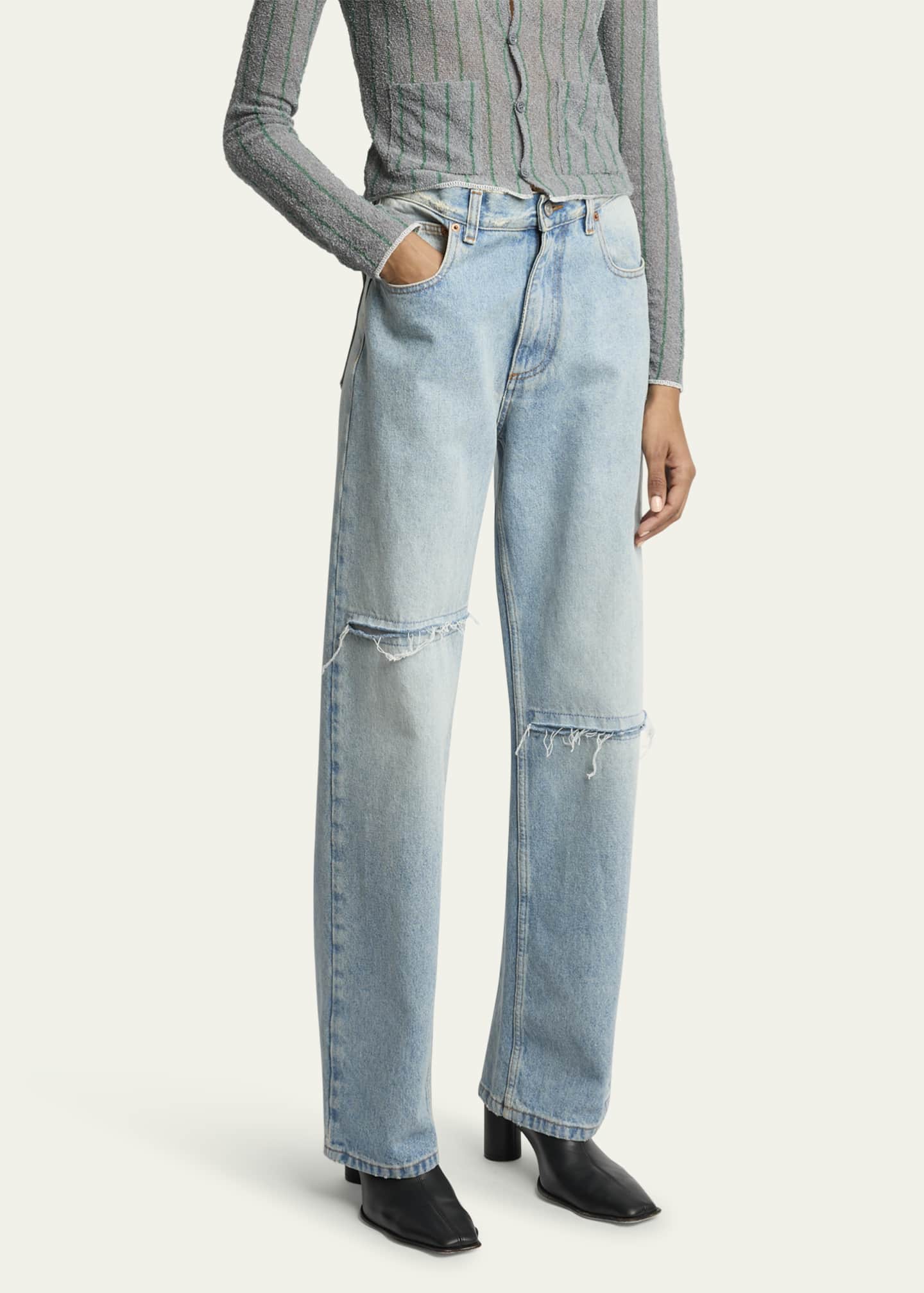 MM6 Maison Margiela Distressed 5-Pocket Jeans