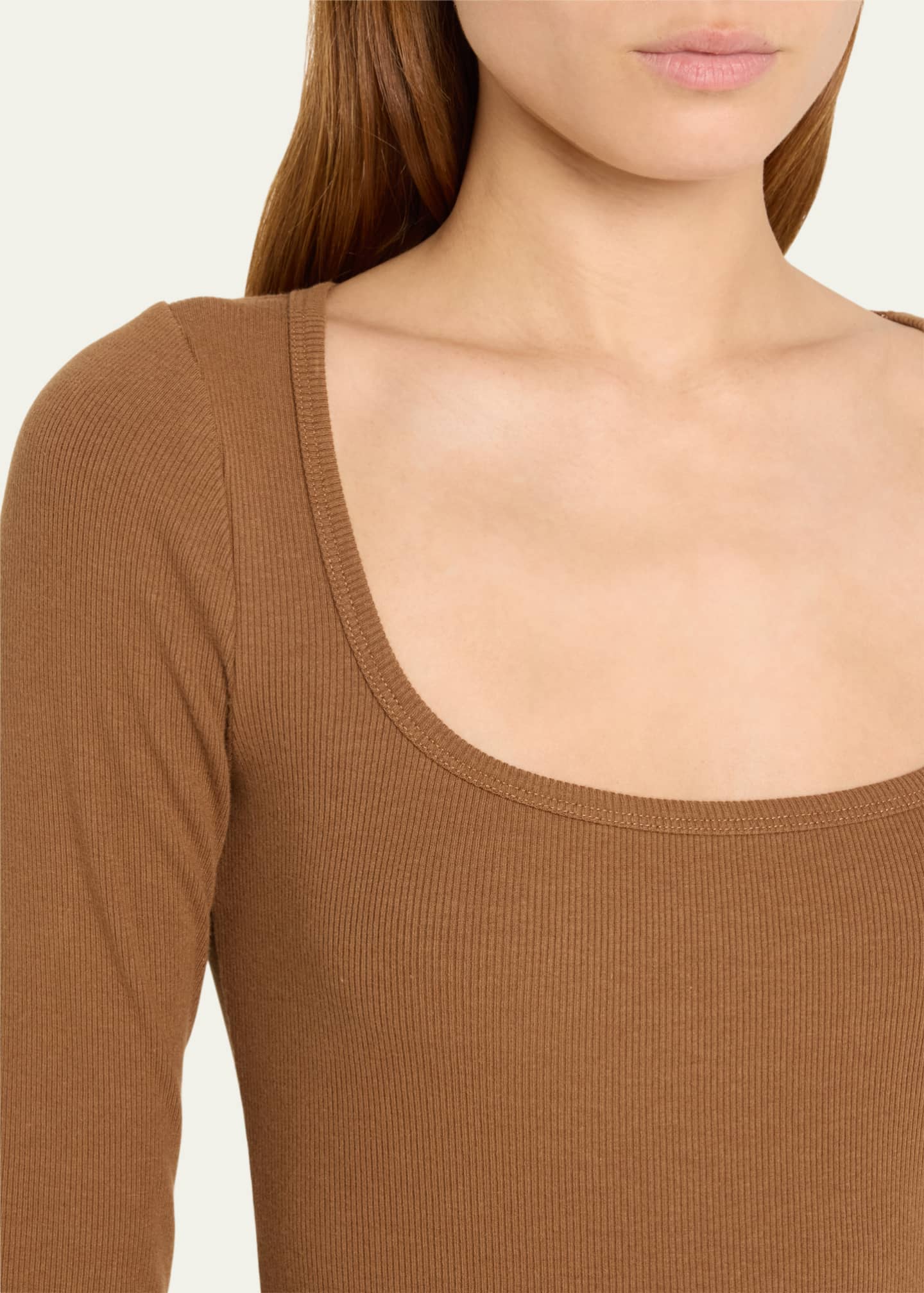 Eterne Square-Neck Long-Sleeve Knit Mini Dress Image 5 of 5