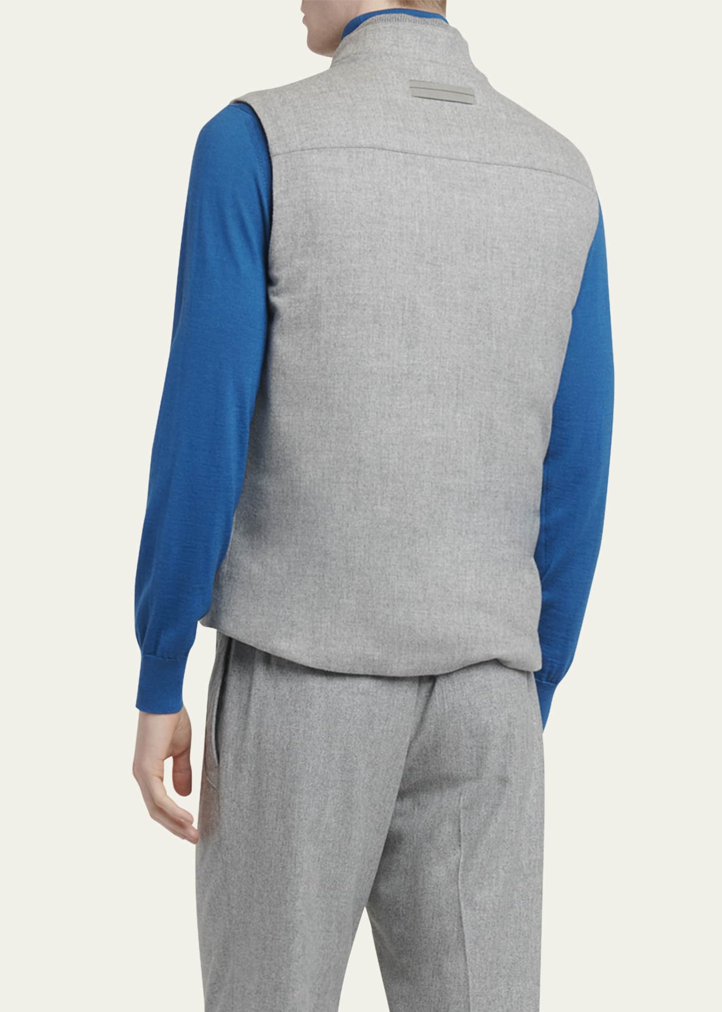 ZEGNA Men's Oasi Cashmere Elements Full-Zip Down Vest