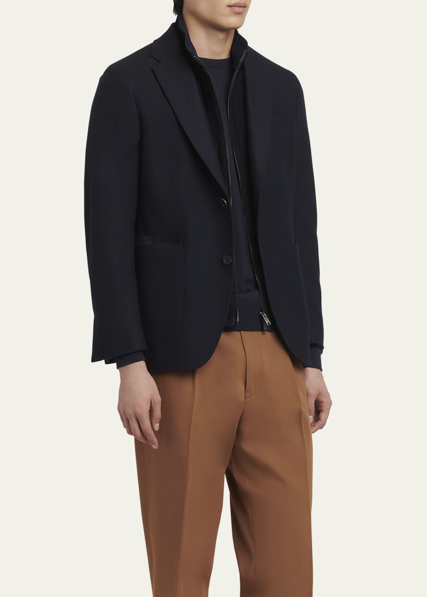 ZEGNA Men's Trofeo Blazer with Suede Bib - Bergdorf Goodman