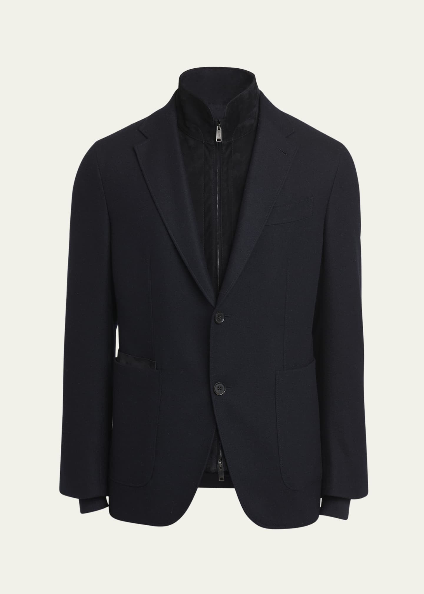 ZEGNA Men's Trofeo Blazer with Suede Bib - Bergdorf Goodman