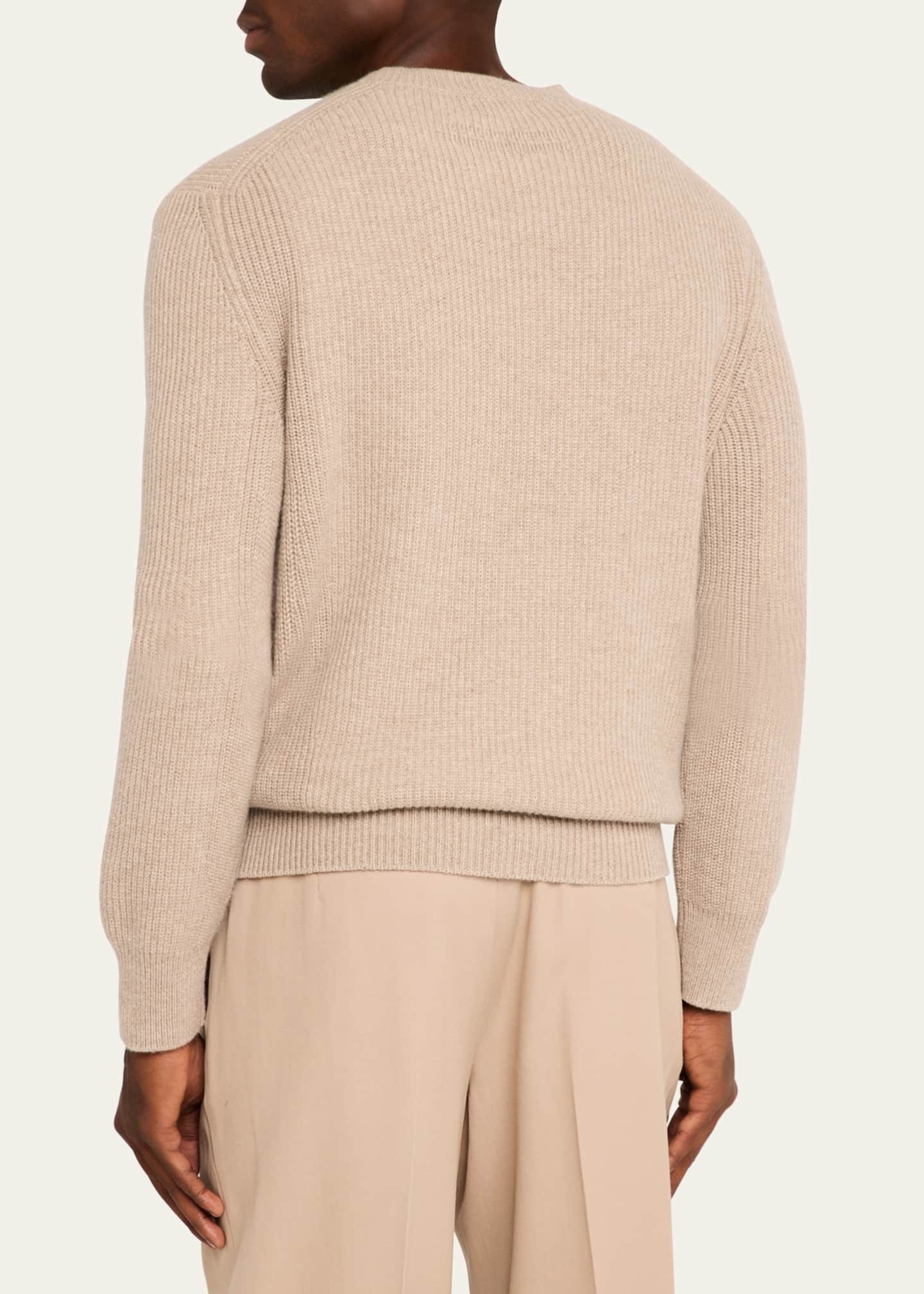 ZEGNA Men's Oasi Cashmere Ribbed Crewneck Sweater - Bergdorf Goodman