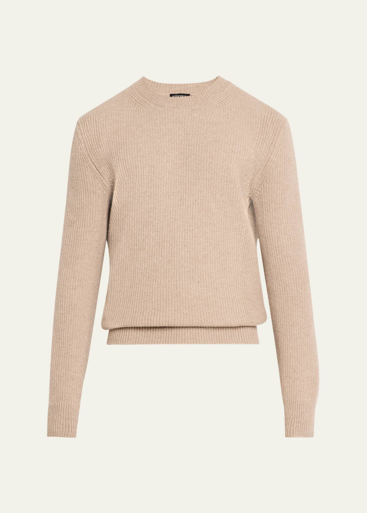 ZEGNA Men's Oasi Cashmere Ribbed Crewneck Sweater - Bergdorf Goodman