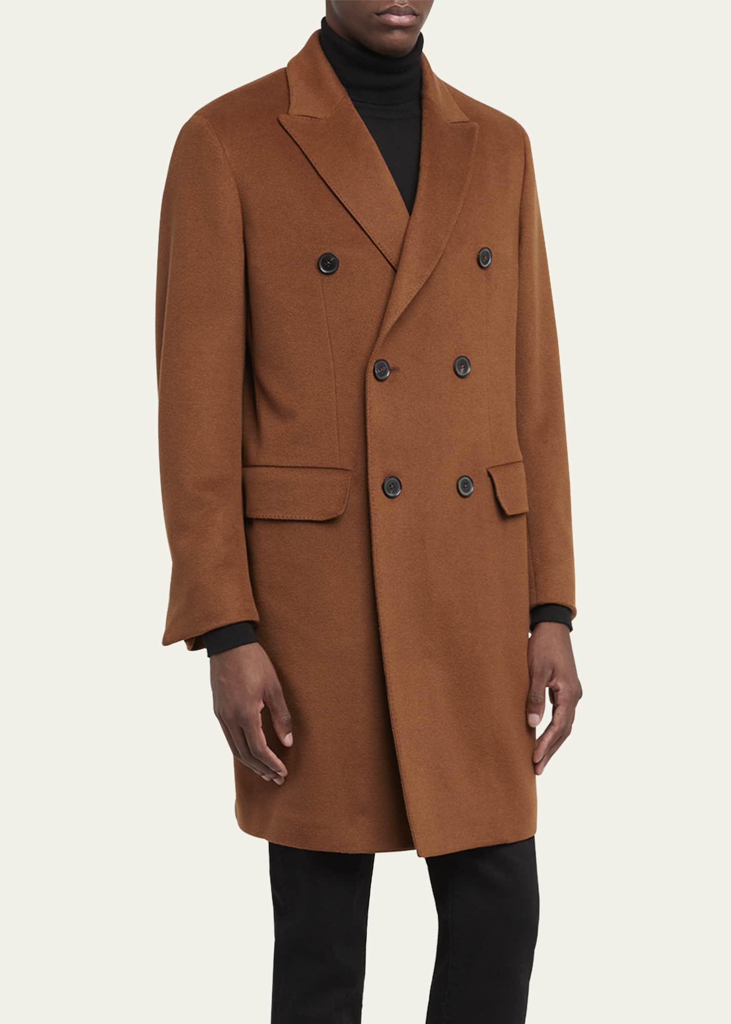 ZEGNA Men's Oasi Cashmere Double-Breasted Overcoat Image 4 of 5