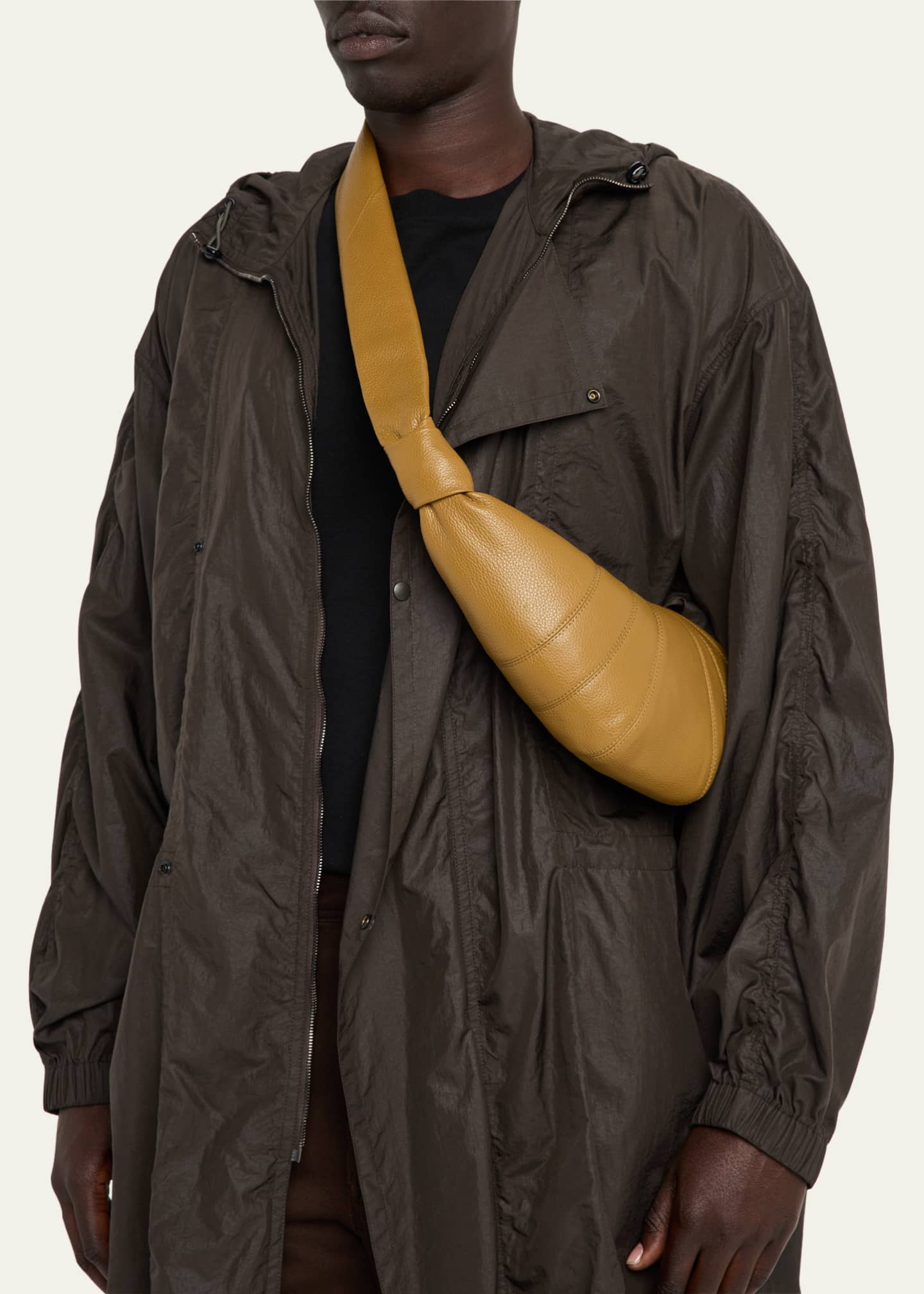 LEMAIRE Men's Small Croissant Leather Shoulder Bag Image 2 of 6