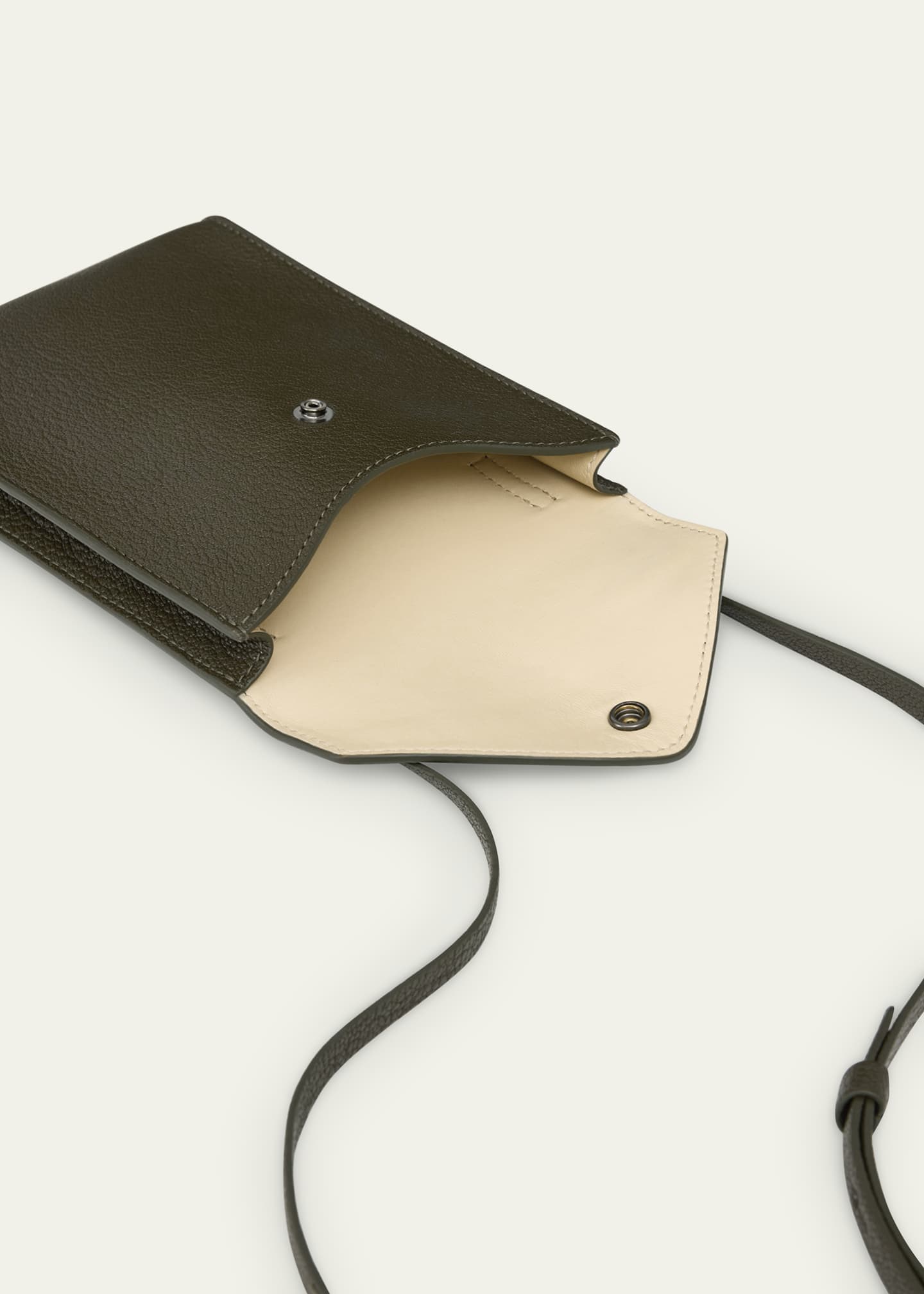 LEMAIRE Men's Enveloppe Leather Pouch with Strap Image 3 of 3