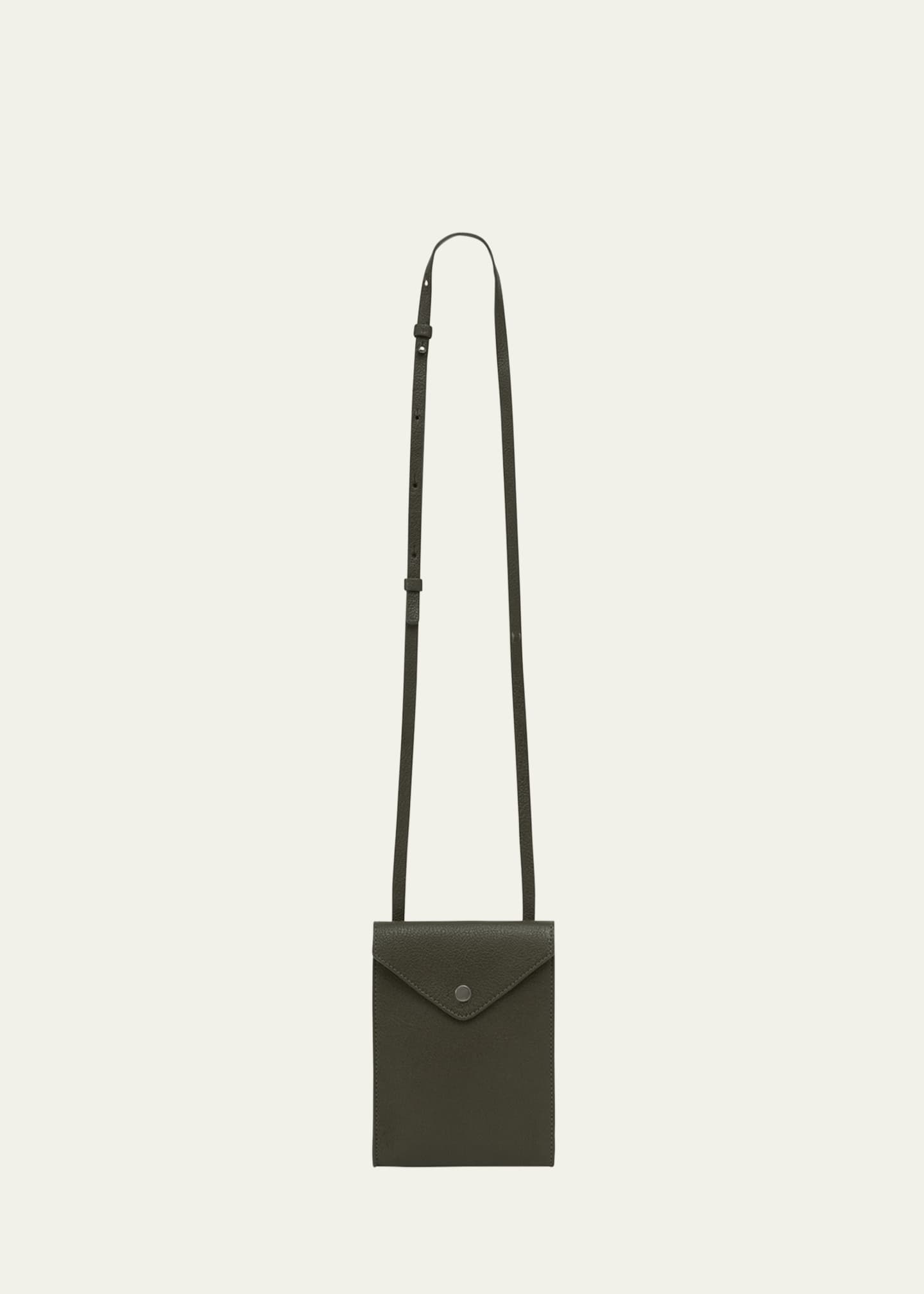LEMAIRE Men's Enveloppe Leather Pouch with Strap Image 1 of 3
