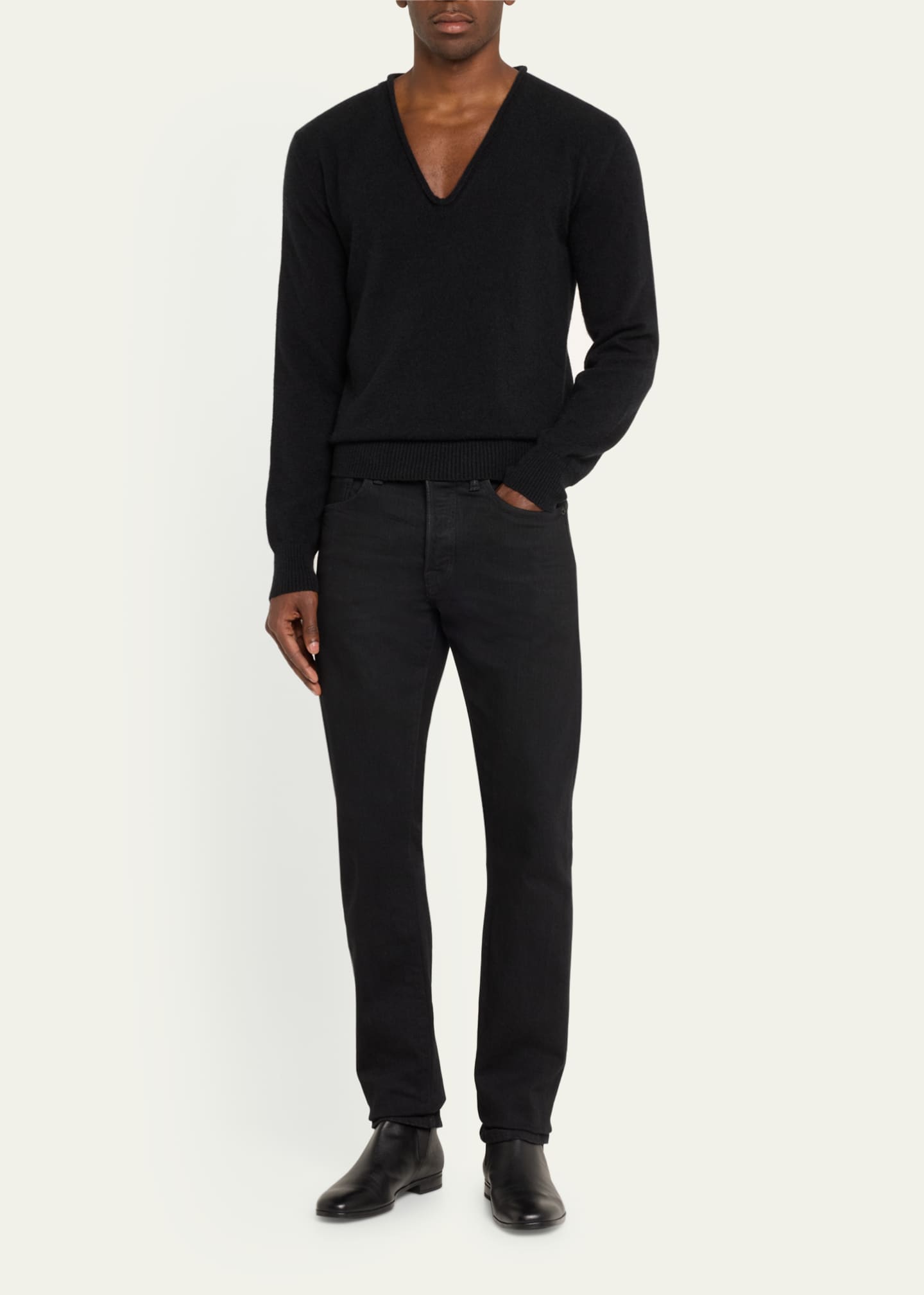 TOM FORD Men's Cashmere and Silk V-Neck Sweater Image 2 of 5