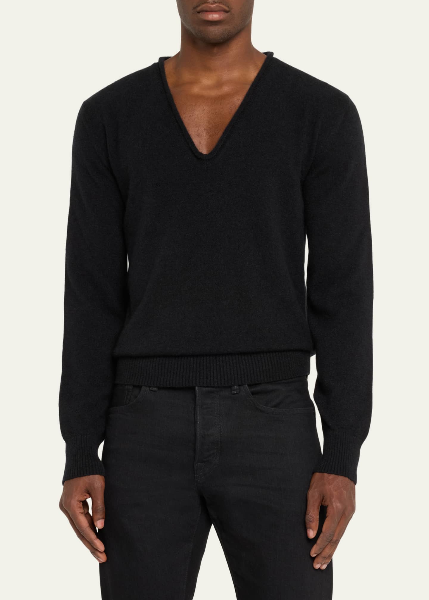 TOM FORD Men's Cashmere and Silk V-Neck Sweater Image 4 of 5